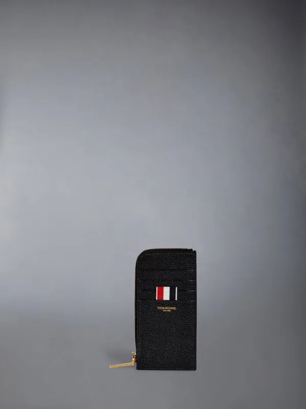 PEBBLE GRAIN HALF ZIP AROUND WALLET sold by Thom Browne