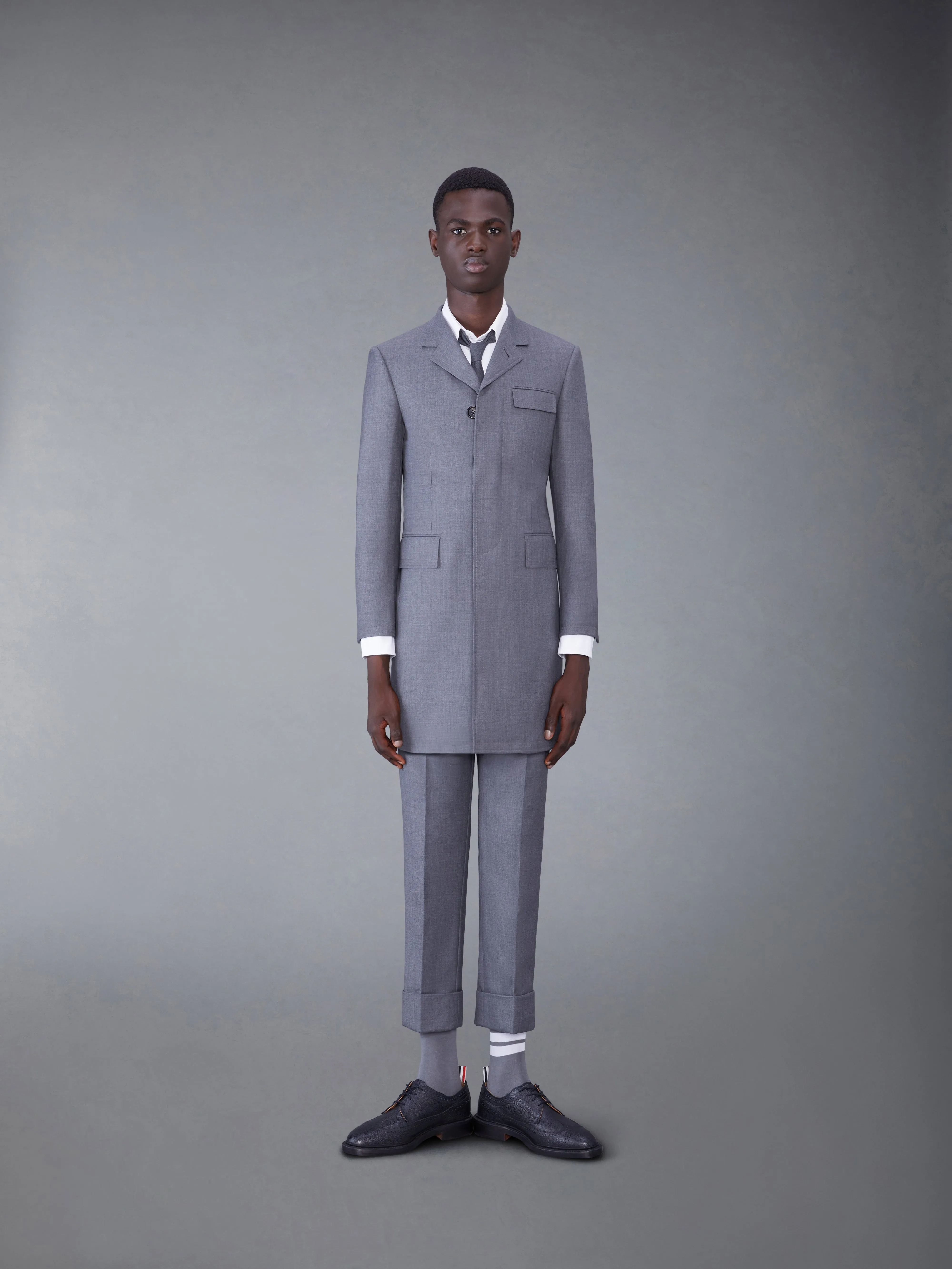 TWILL HIGH ARMHOLE CHESTERFIELD OVERCOAT sold by Thom Browne product image thumbnail 3