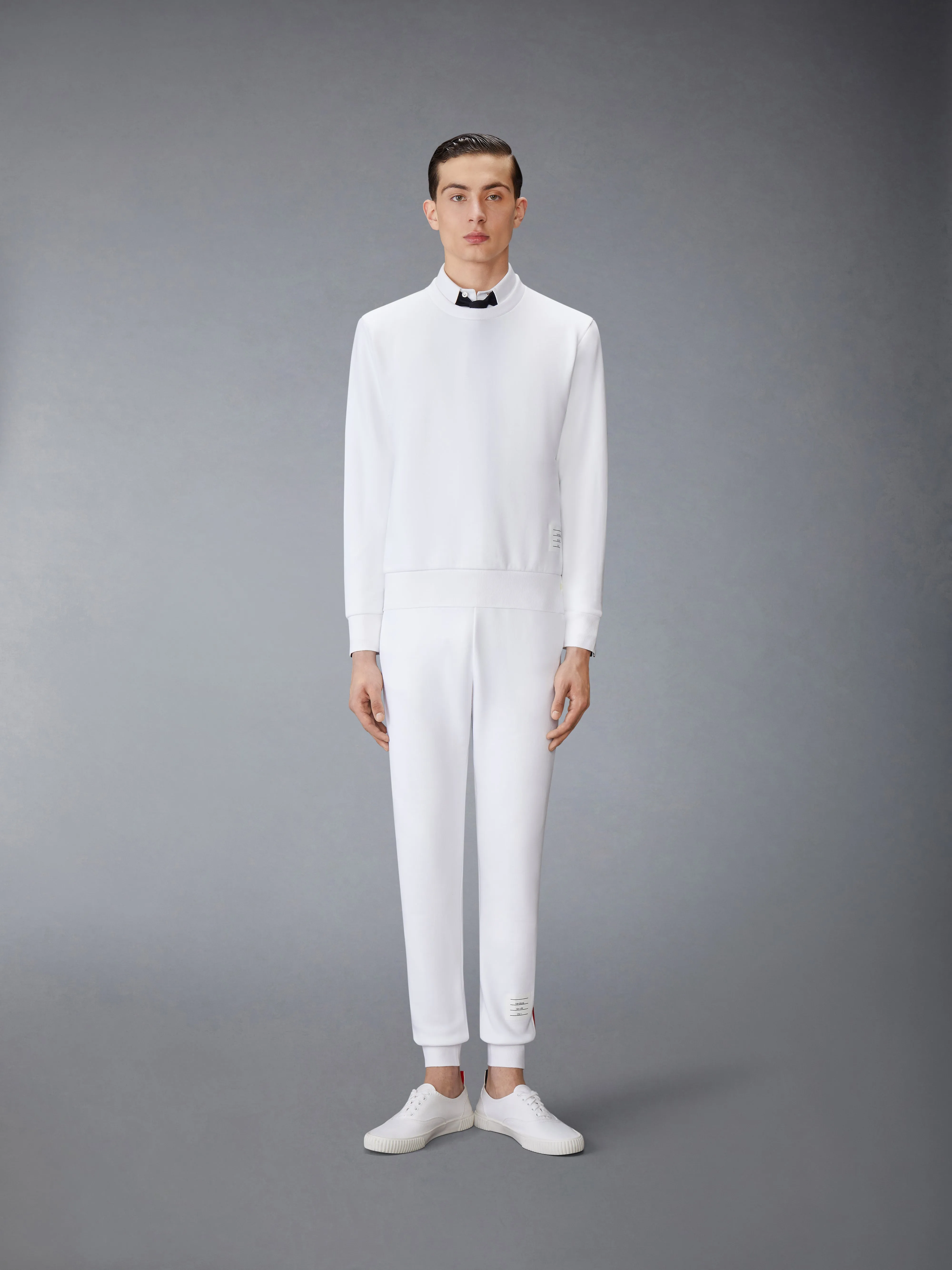 CLASSIC LOOPBACK CENTER BACK STRIPE CREWNECK PULLOVER sold by Thom Browne product image thumbnail 3