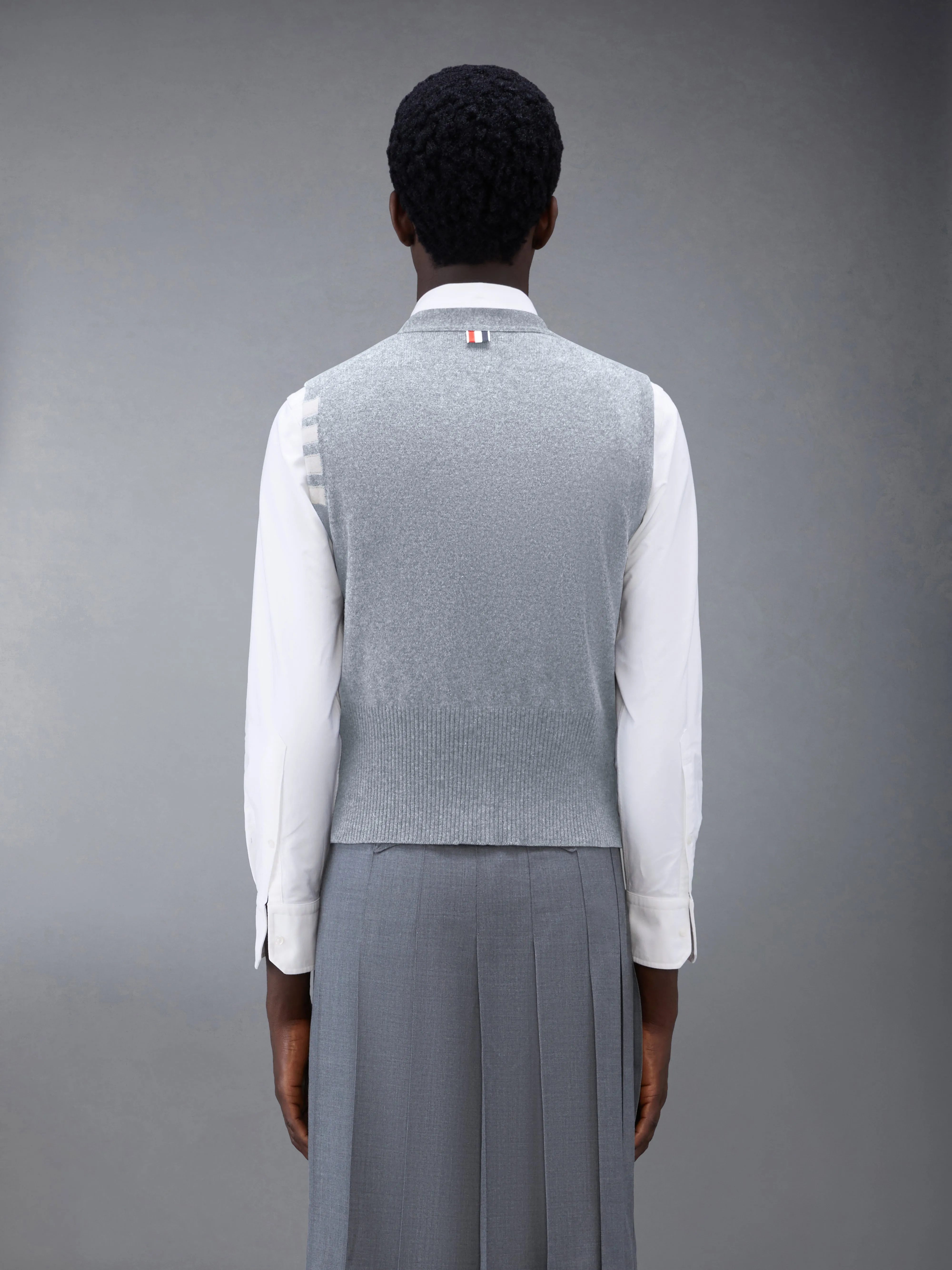 CASHMERE 4-BAR CLASSIC CARDIGAN VEST sold by Thom Browne product image thumbnail 2
