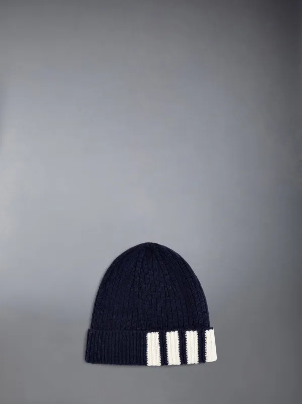 CASHMERE 4-BAR CUFF BEANIE sold by Thom Browne
