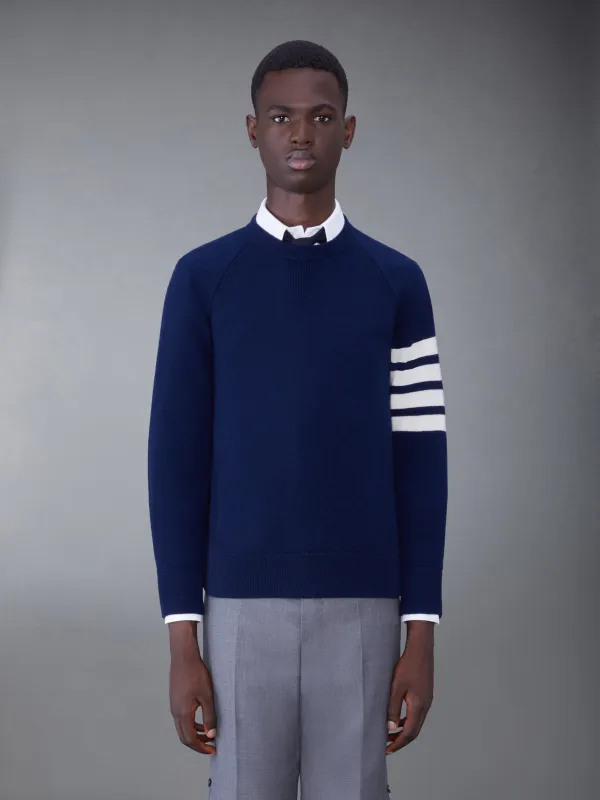 FRENCH TERRY CASHMERE 4-BAR CREWNECK PULLOVER made by Thom Browne