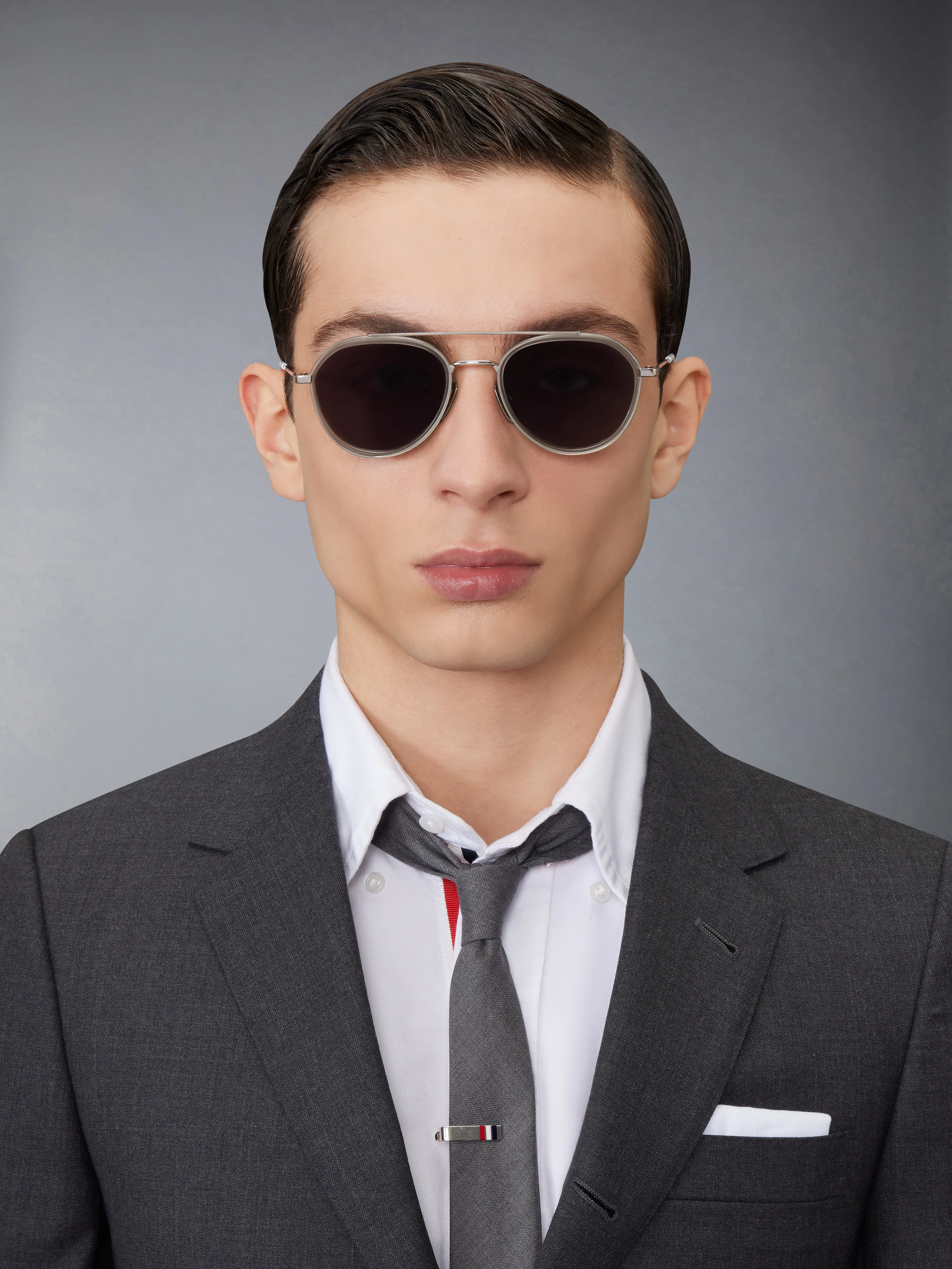 ACETATE AND TITANIUM AVIATOR SUNGLASSES sold by Thom Browne product image thumbnail 3