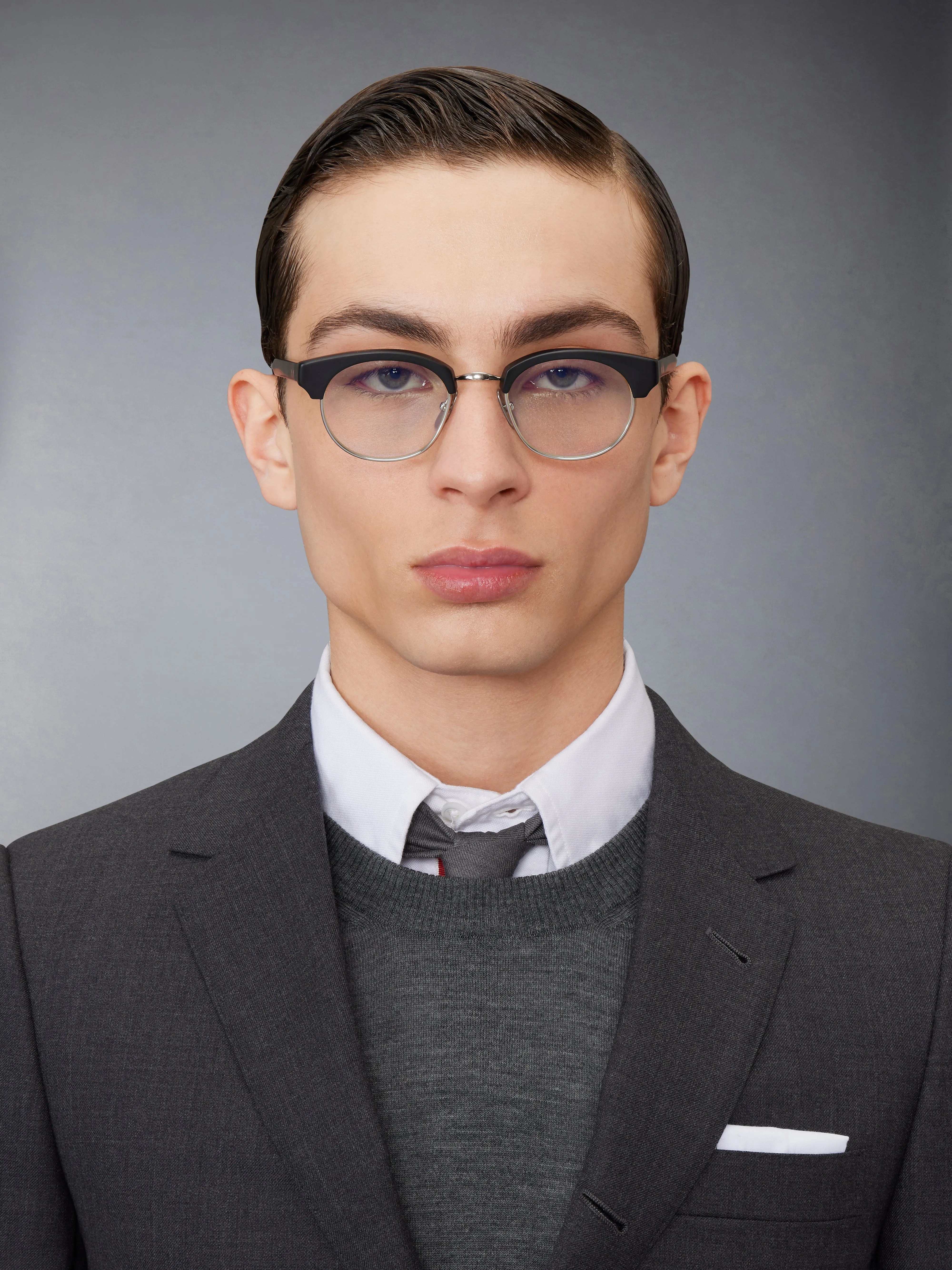 ACETATE AND TITANIUM OVAL EYEGLASSES sold by Thom Browne product image thumbnail 3