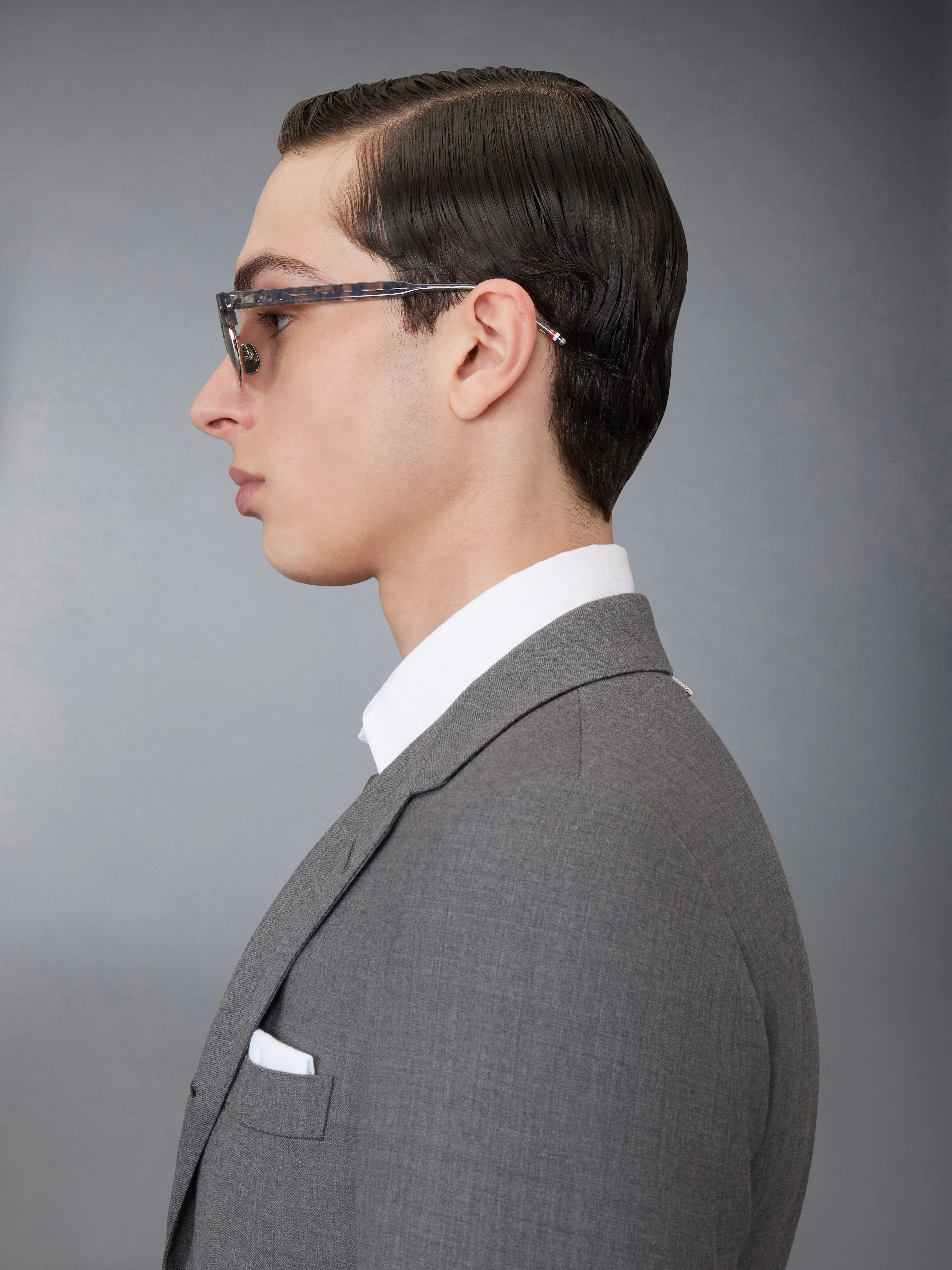 ACETATE AND TITANIUM OVAL SUNGLASSES sold by Thom Browne product image thumbnail 4