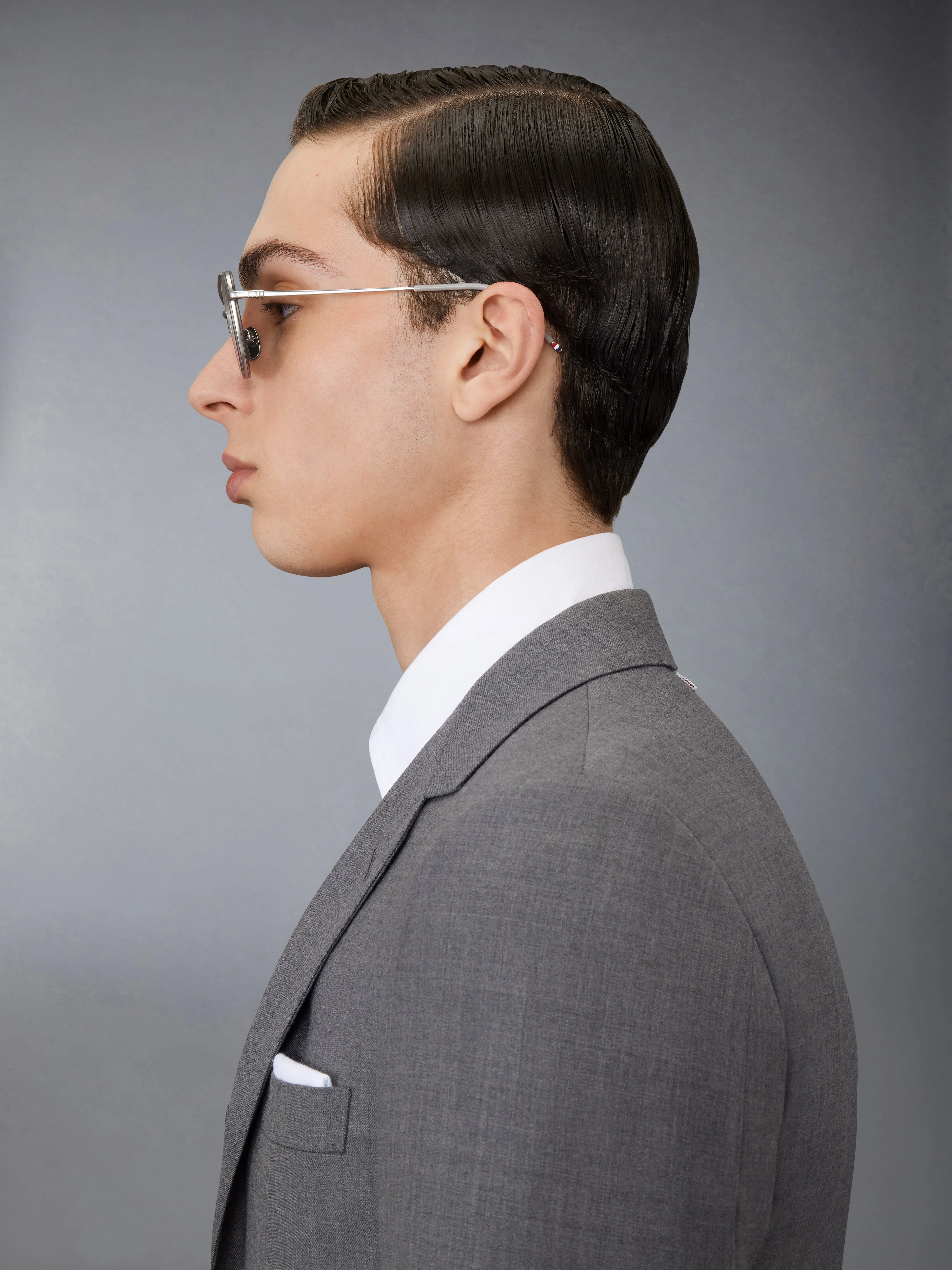 ACETATE AND TITANIUM RECTANGULAR AVIATOR SUNGLASSES sold by Thom Browne product image thumbnail 5