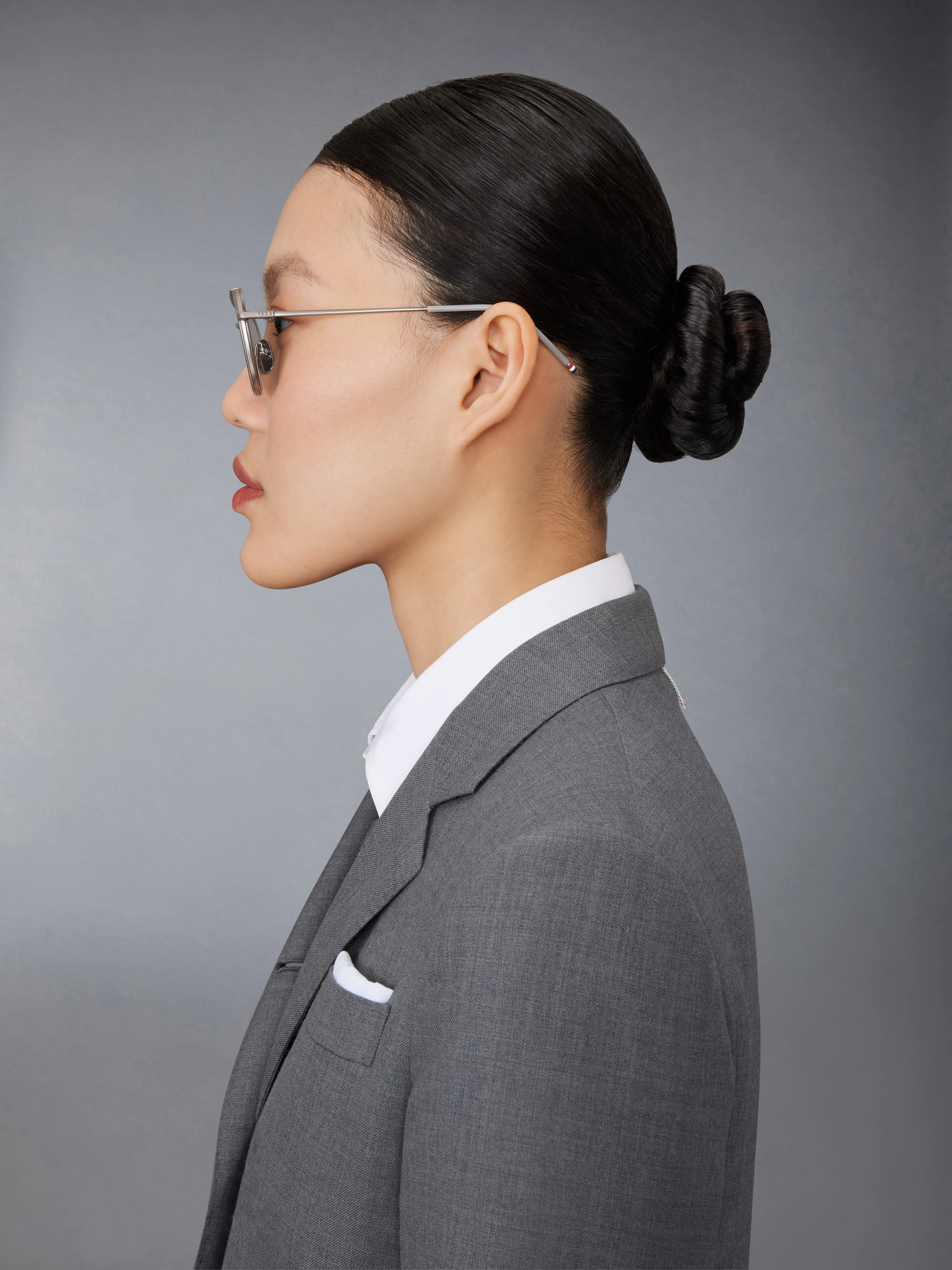 ACETATE AND TITANIUM RECTANGULAR AVIATOR SUNGLASSES sold by Thom Browne product image thumbnail 4