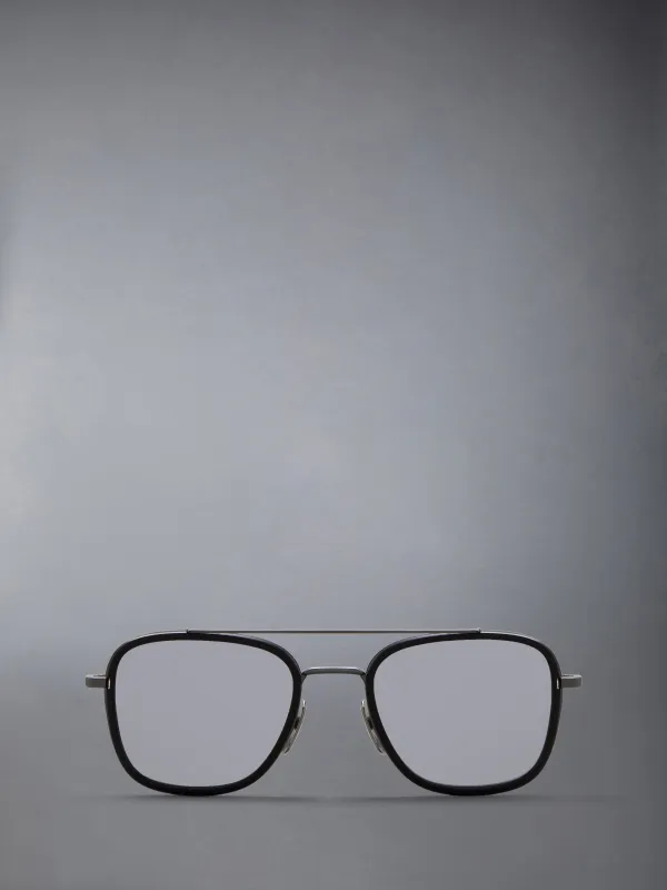 ACETATE AND TITANIUM RECTANGULAR AVIATOR SUNGLASSES sold by Thom Browne