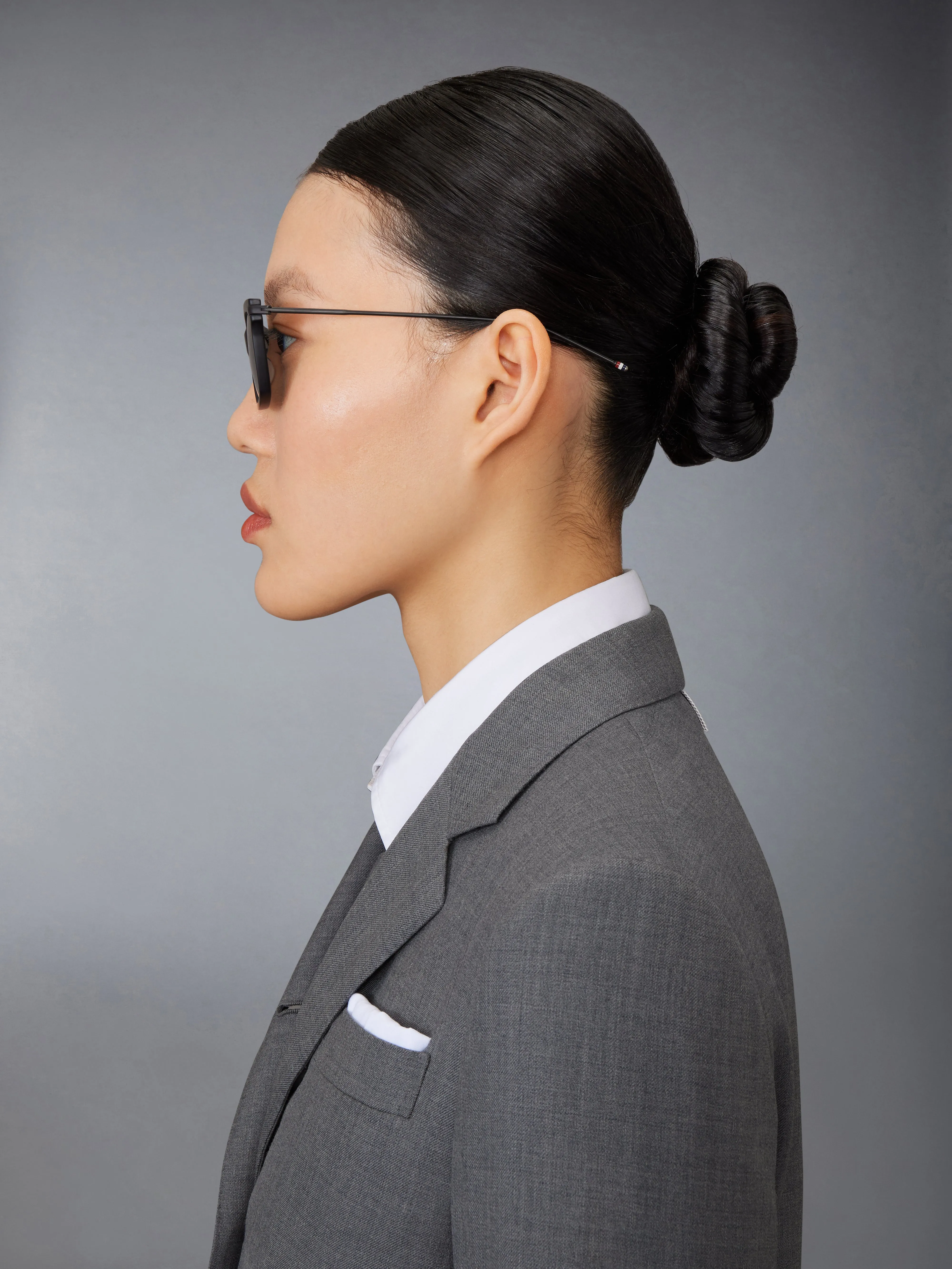 ACETATE AND TITANIUM RECTANGULAR SUNGLASSES sold by Thom Browne product image thumbnail 4