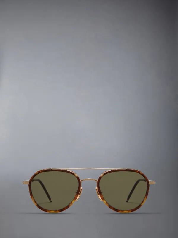ACETATE AND TITANIUM RECTANGULAR SUNGLASSES sold by Thom Browne