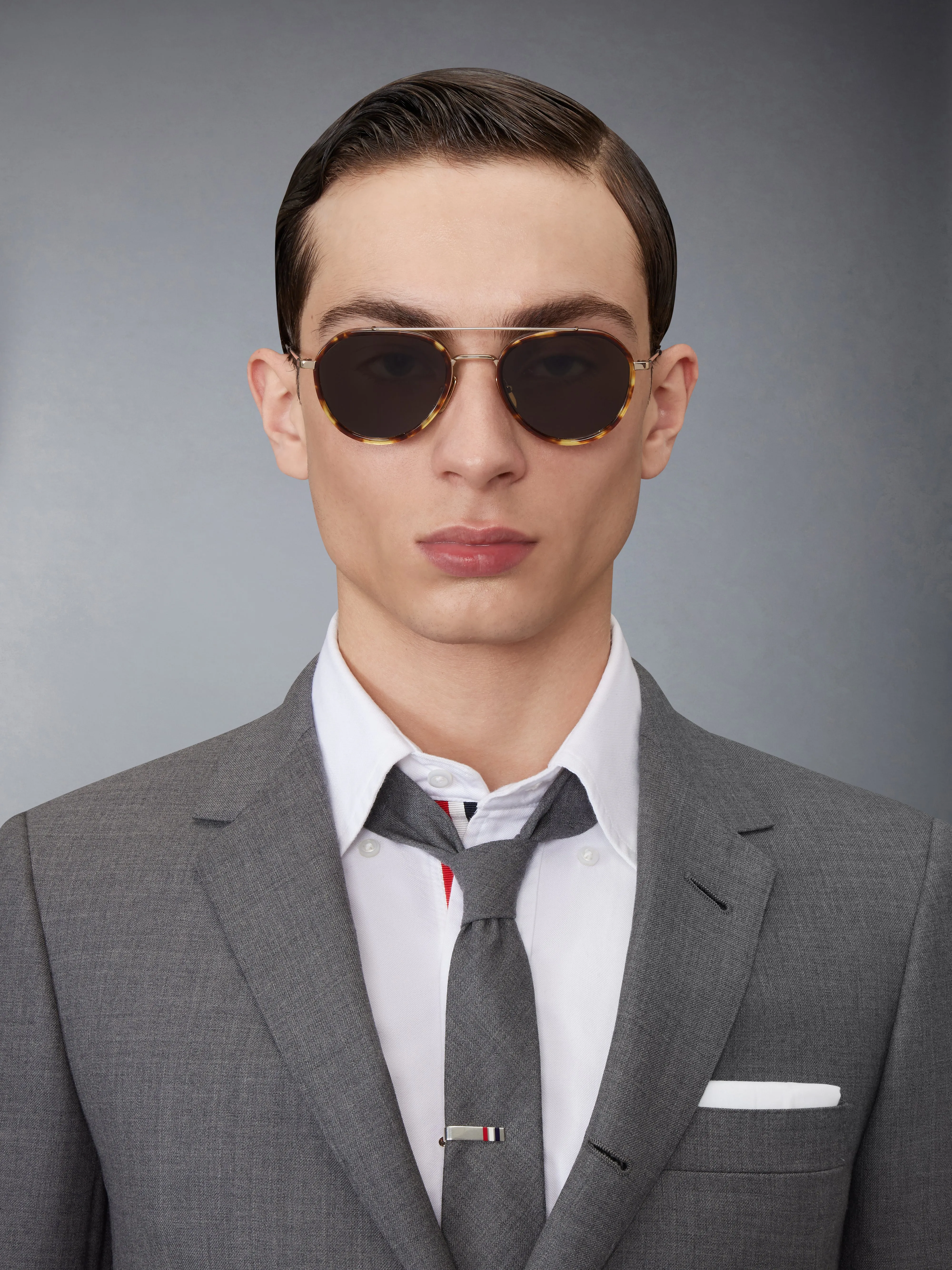 ACETATE AND TITANIUM RECTANGULAR SUNGLASSES sold by Thom Browne product image thumbnail 3