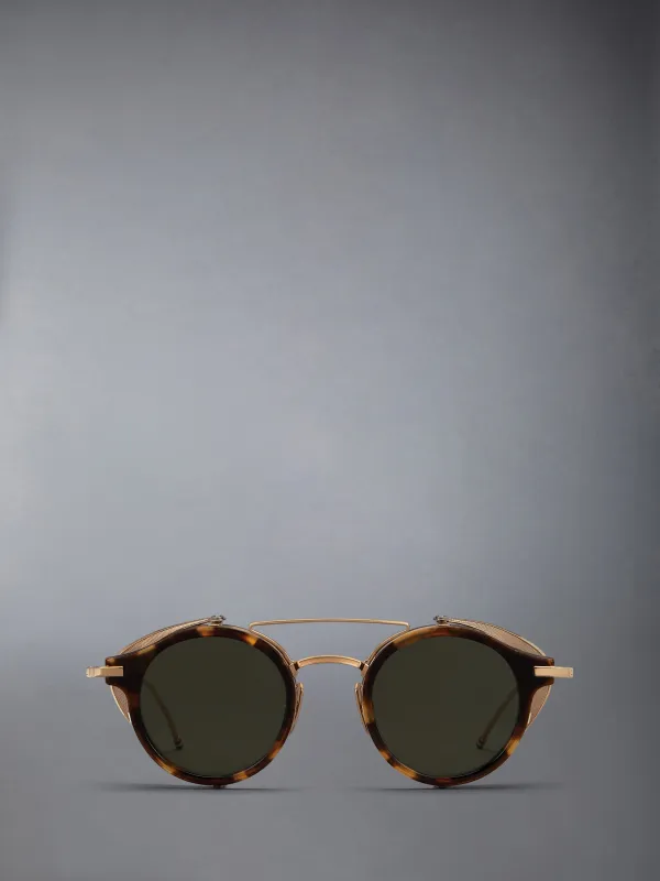 ACETATE AND TITANIUM ROUND SUNGLASSES sold by Thom Browne