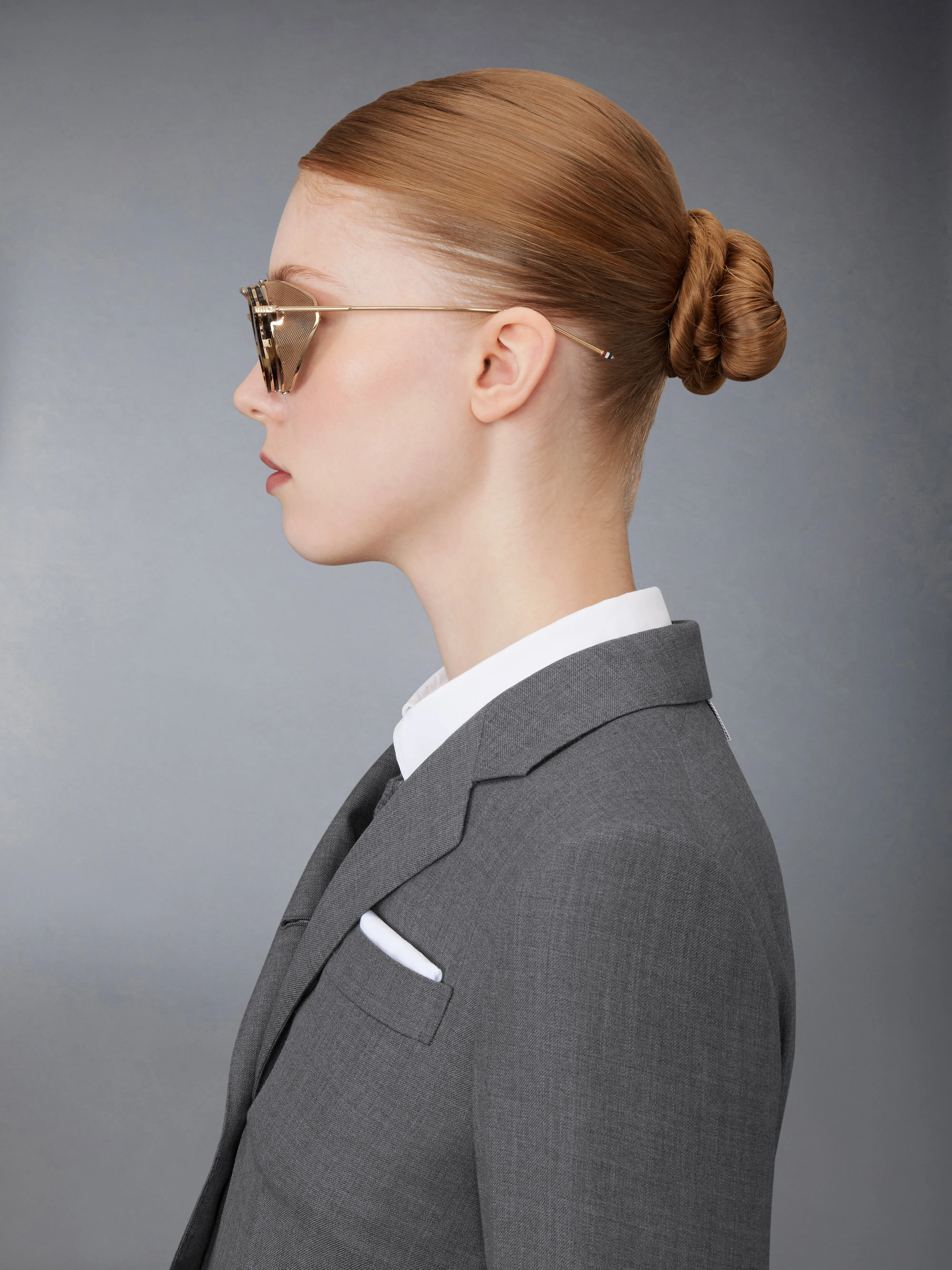 ACETATE AND TITANIUM ROUND SUNGLASSES sold by Thom Browne product image thumbnail 4