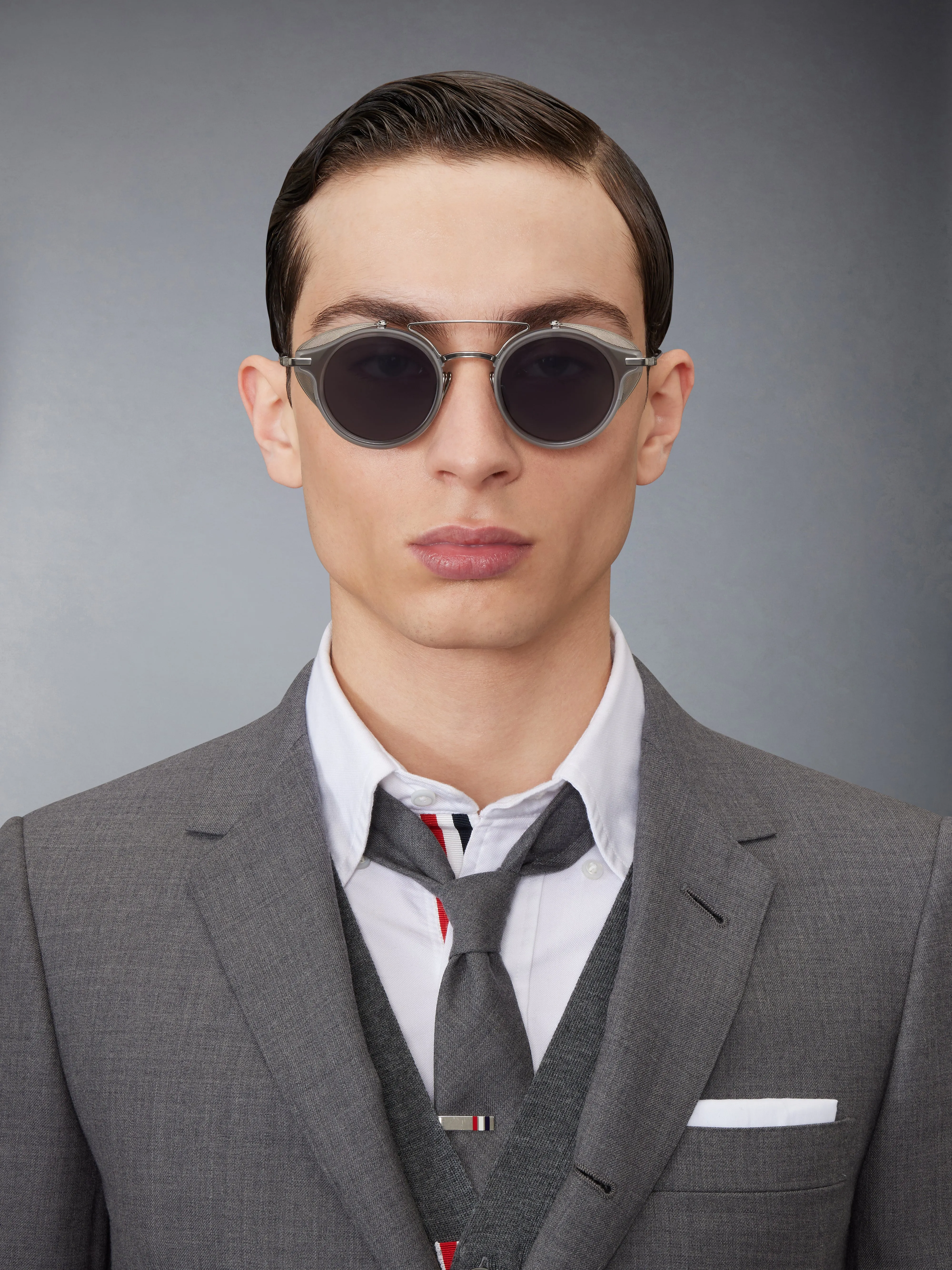 ACETATE AND TITANIUM ROUND SUNGLASSES sold by Thom Browne product image thumbnail 3