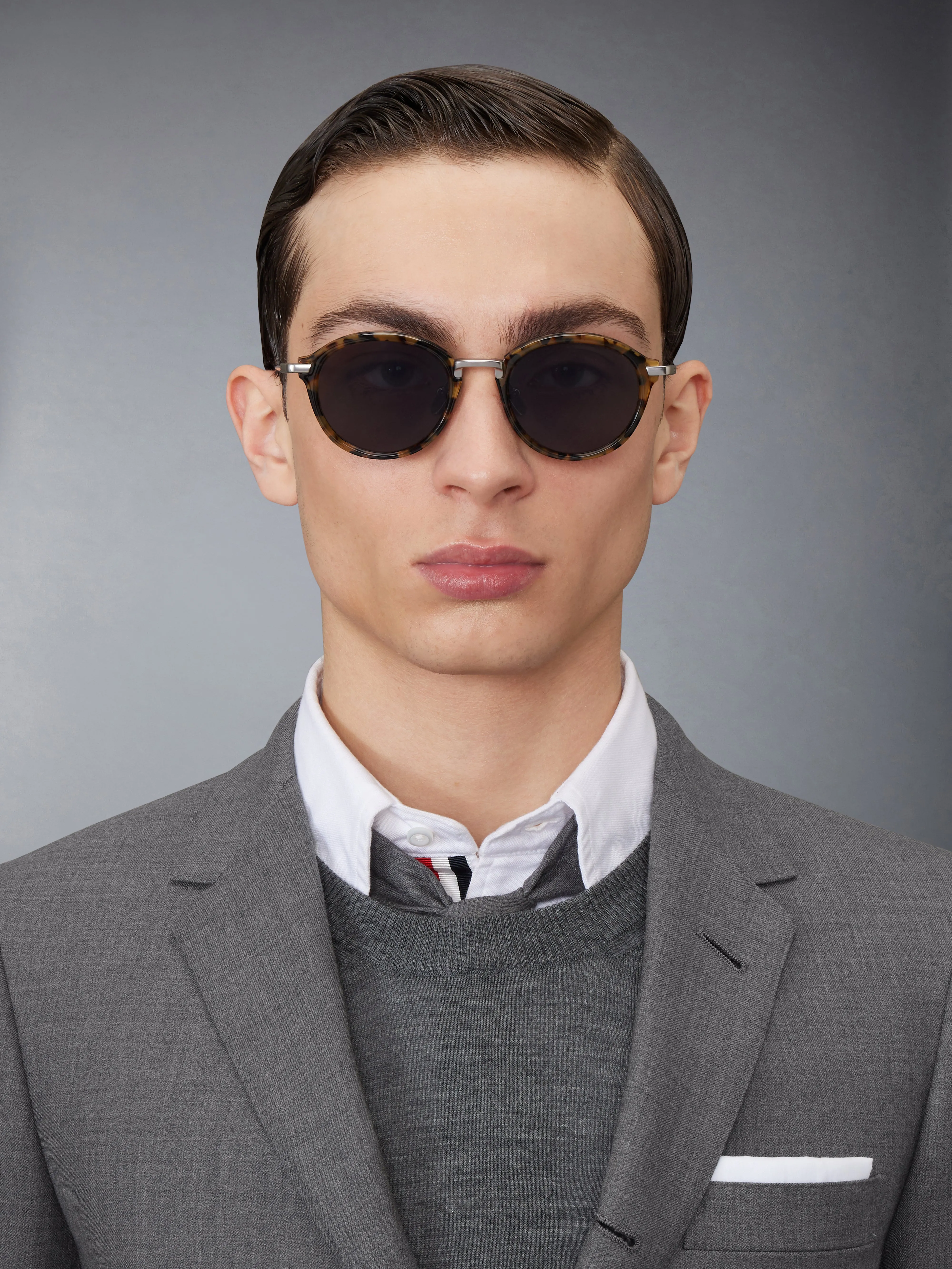 ACETATE AND TITANIUM ROUND SUNGLASSES sold by Thom Browne product image thumbnail 3