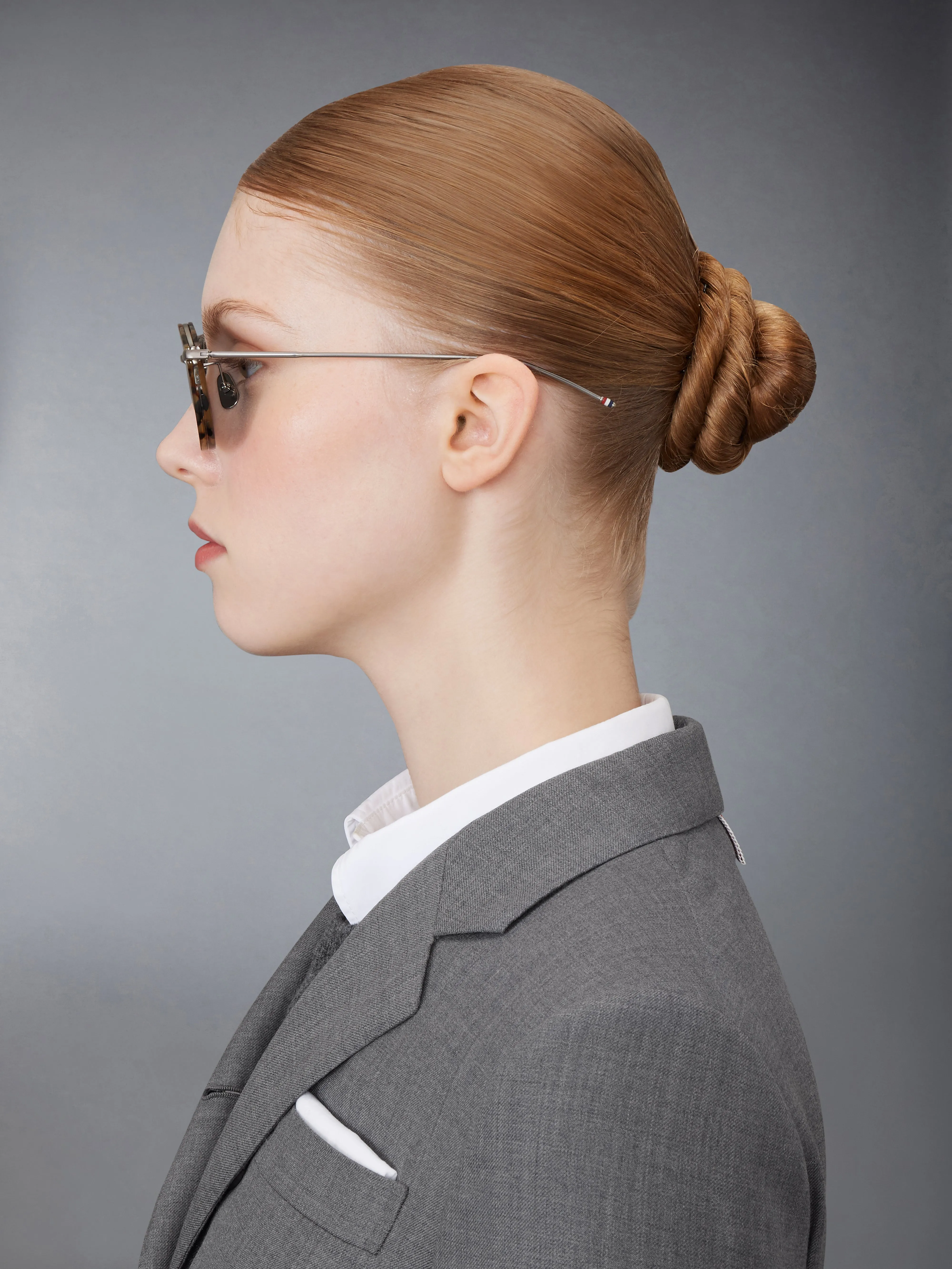 ACETATE AND TITANIUM ROUND SUNGLASSES sold by Thom Browne product image thumbnail 4