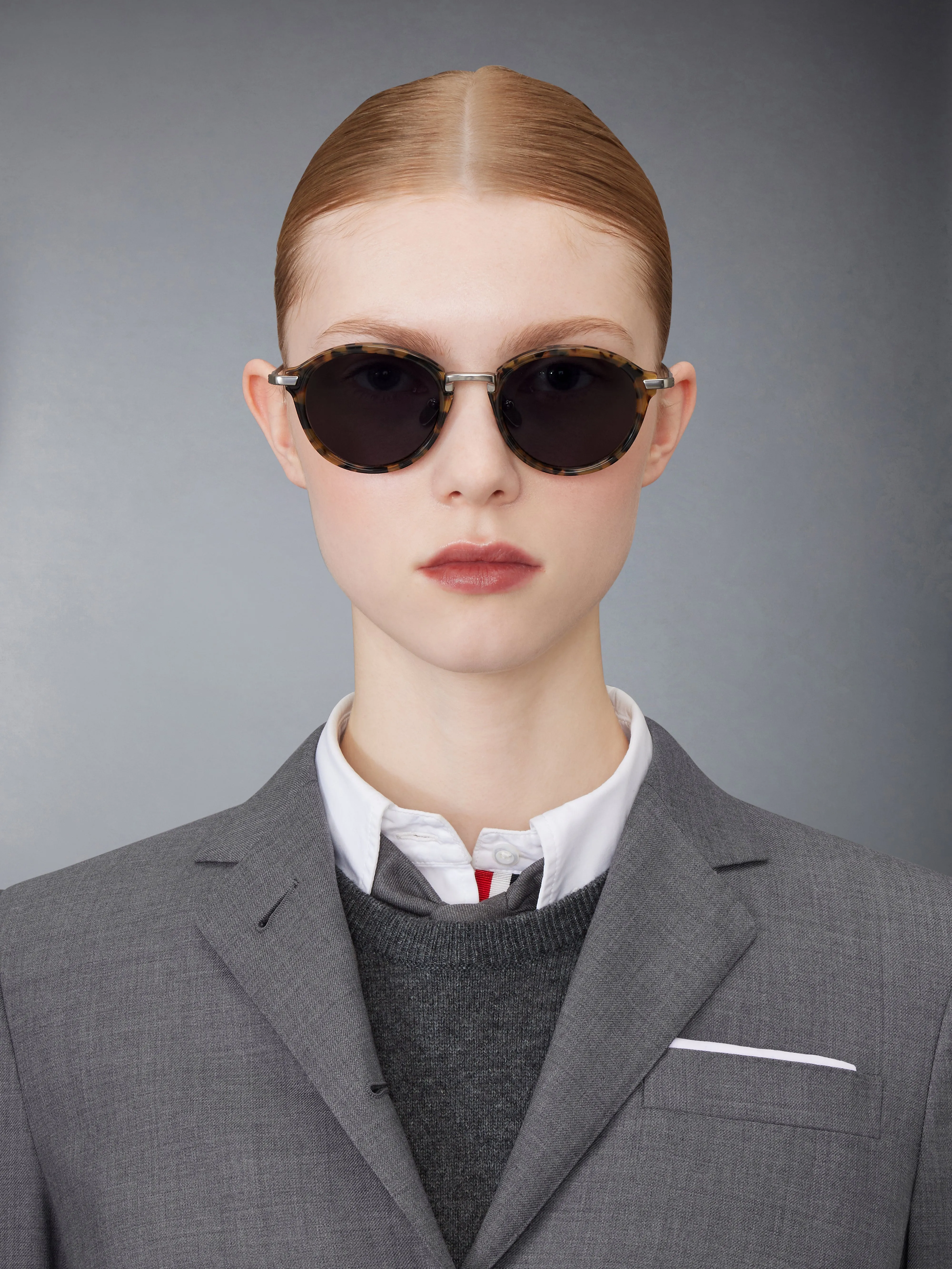 ACETATE AND TITANIUM ROUND SUNGLASSES sold by Thom Browne product image thumbnail 2