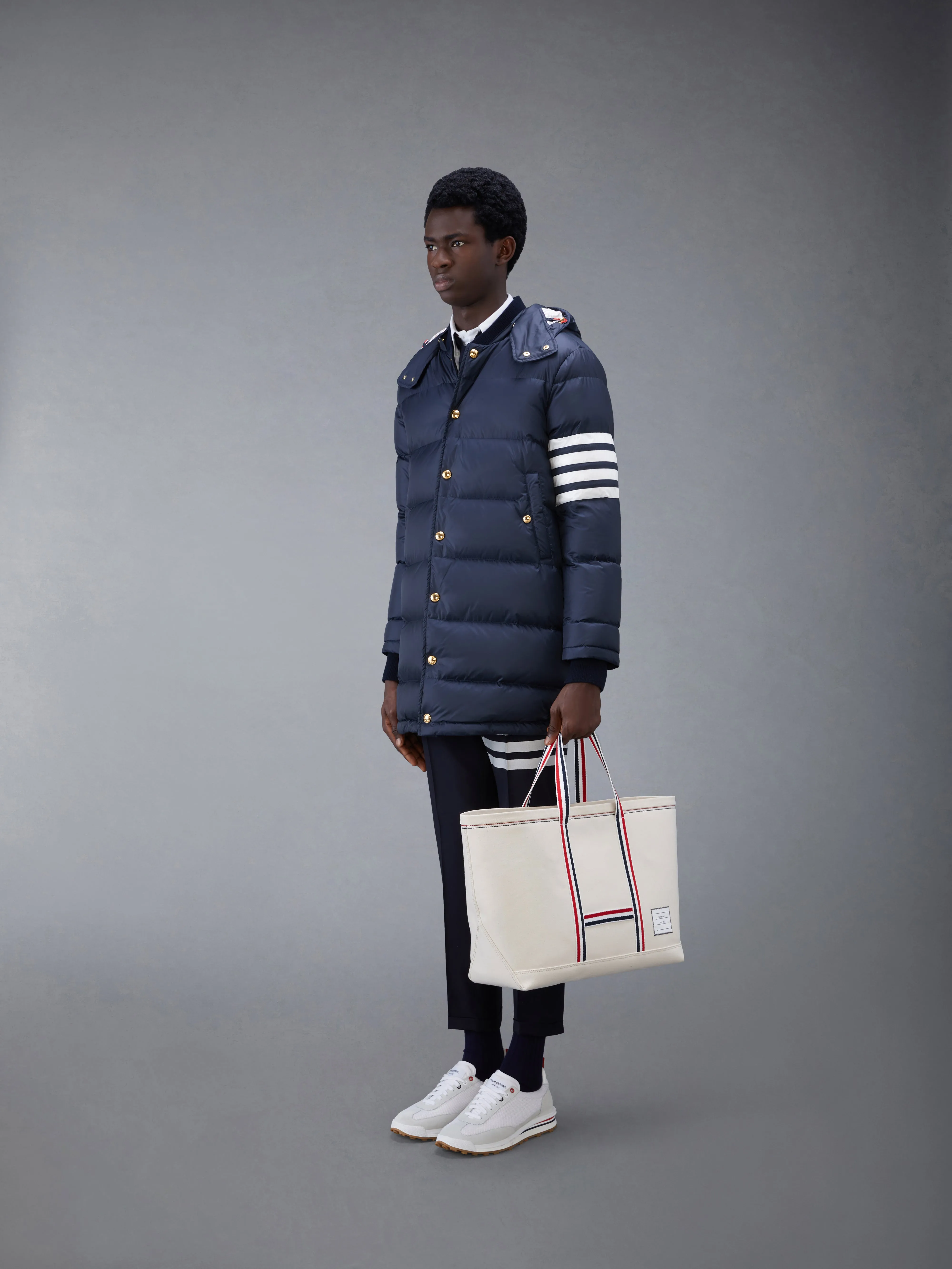 CANVAS STRIPE MEDIUM TOOL TOTE sold by Thom Browne product image thumbnail 4