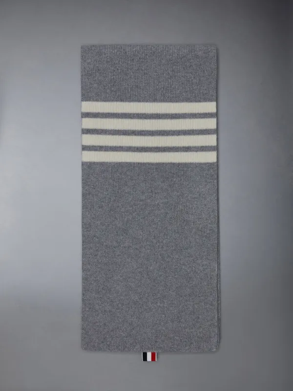 CASHMERE RIB 4-BAR SCARF made by Thom Browne