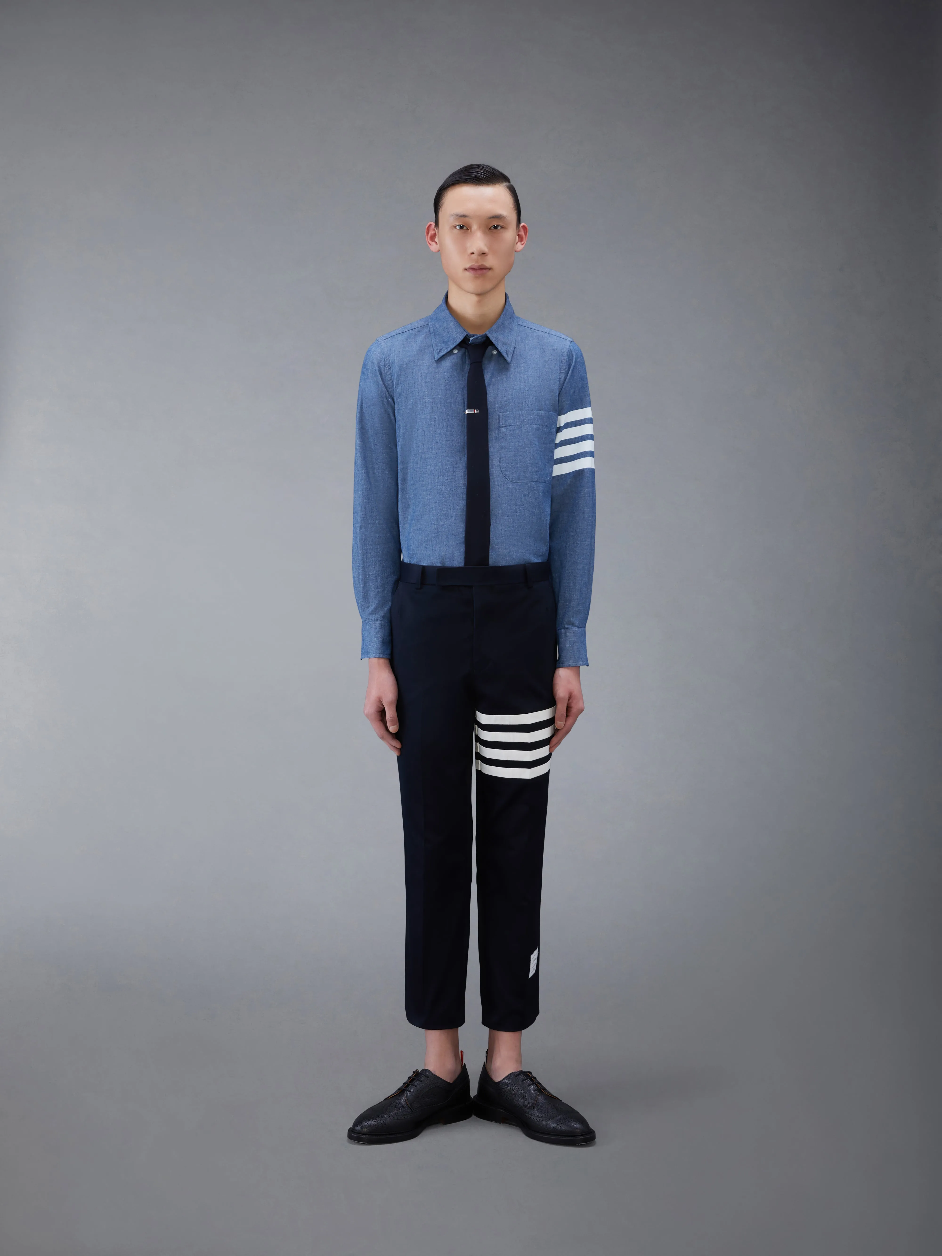 CHAMBRAY 4-BAR SHIRT sold by Thom Browne product image thumbnail 4