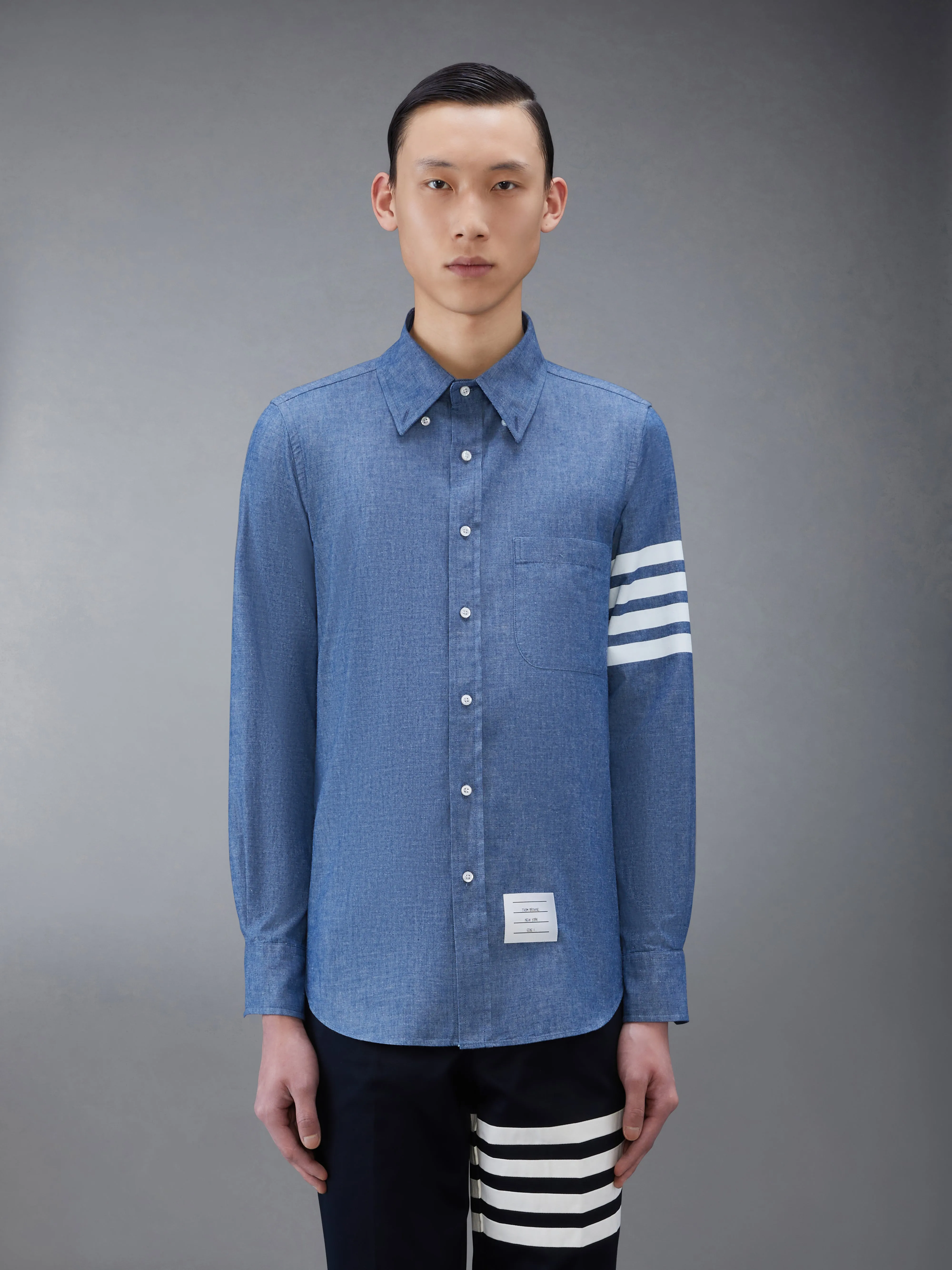 CHAMBRAY 4-BAR SHIRT sold by Thom Browne product image thumbnail 2