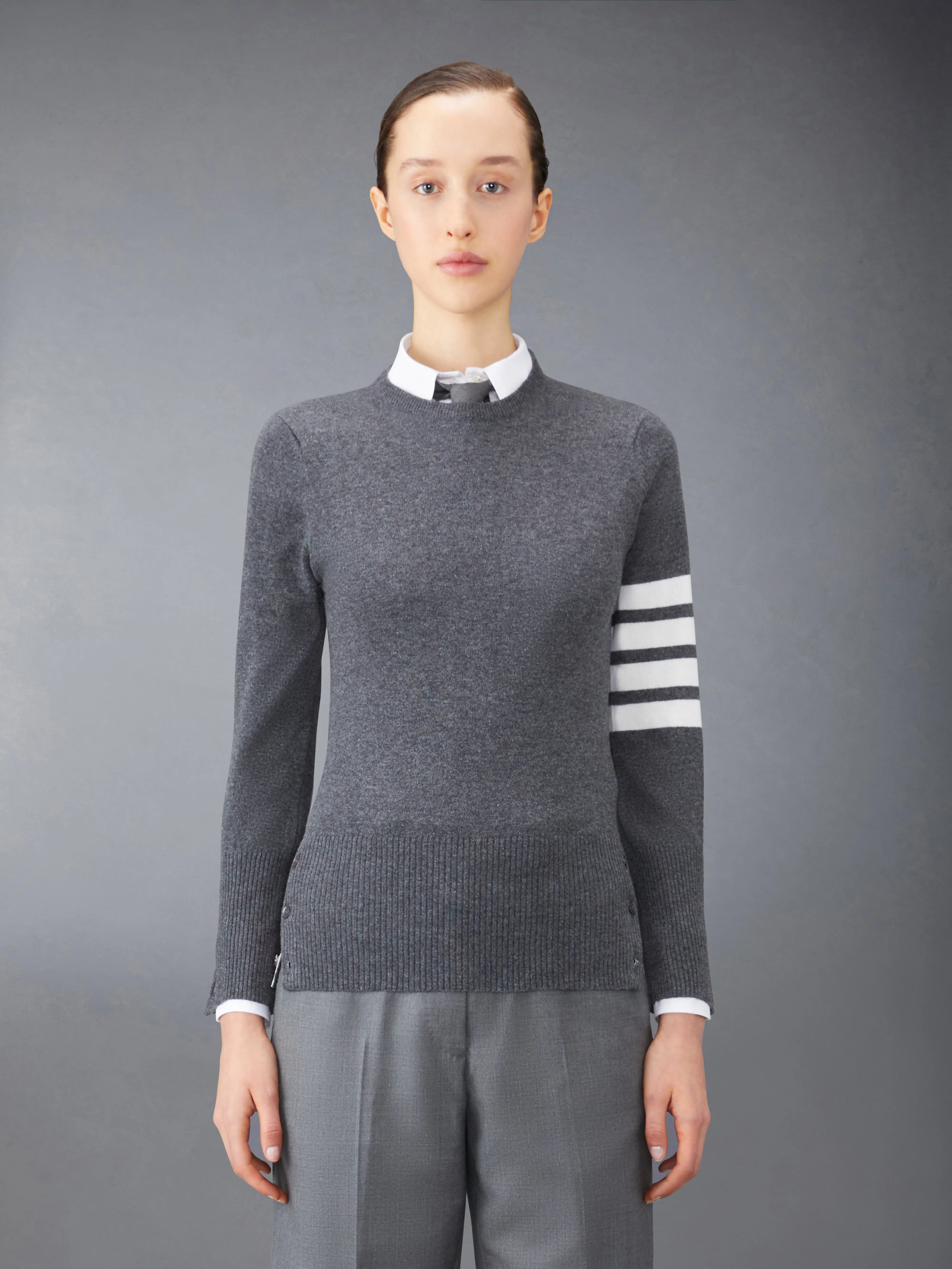 CLASSIC CASHMERE 4-BAR PULLOVER sold by Thom Browne