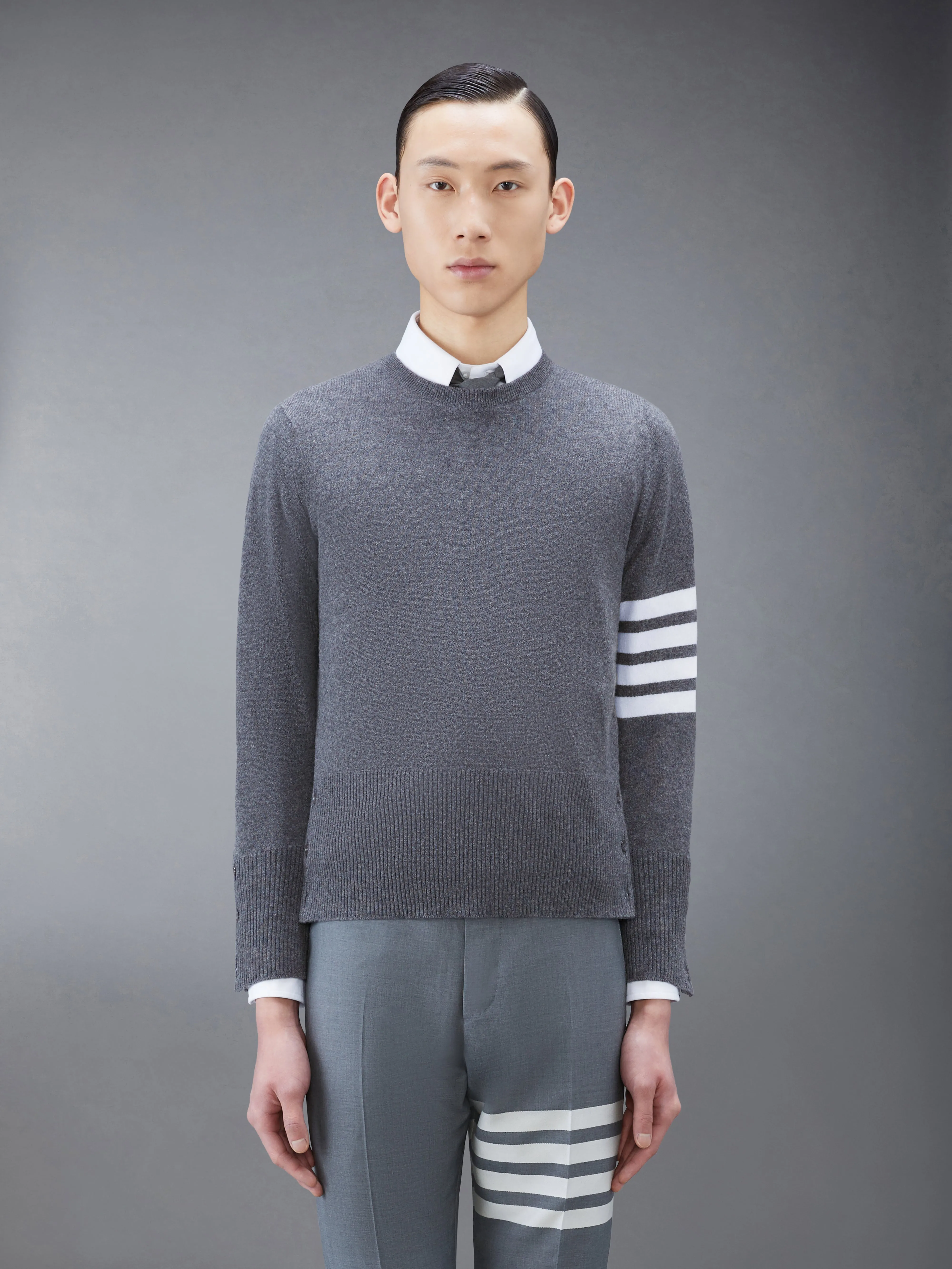 CLASSIC CASHMERE 4-BAR PULLOVER sold by Thom Browne