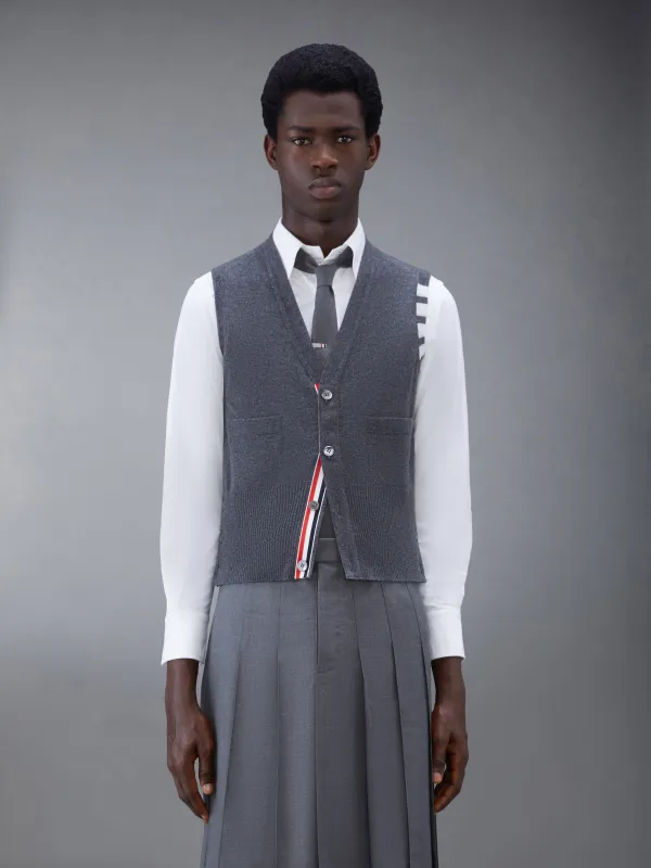 CLASSIC CASHMERE 4-BAR V-NECK CARDIGAN VEST made by Thom Browne
