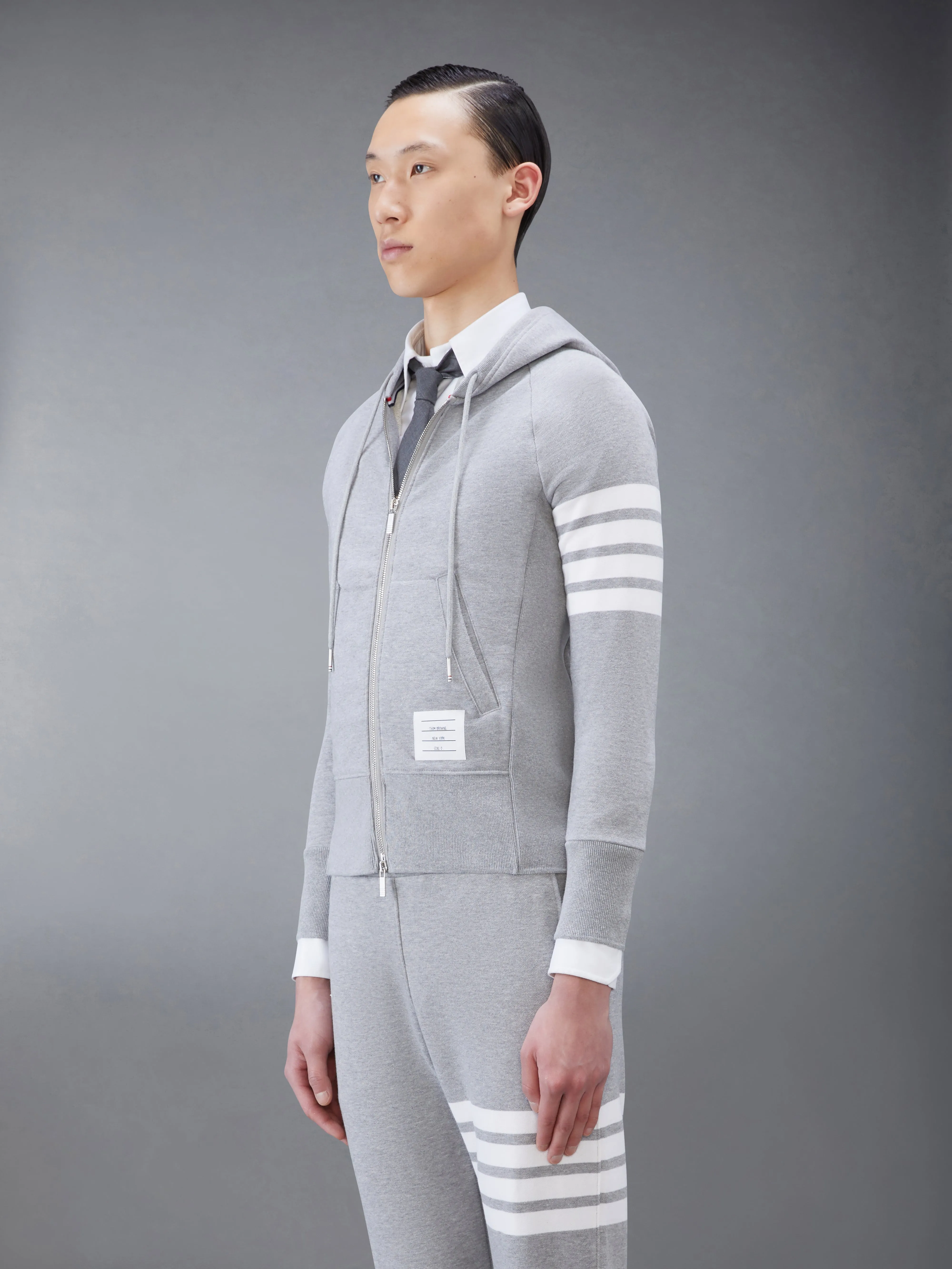 CLASSIC LOOPBACK 4-BAR FULL ZIP HOODIE sold by Thom Browne product image thumbnail 5