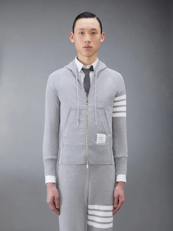 CLASSIC LOOPBACK 4-BAR FULL ZIP HOODIE sold by Thom Browne