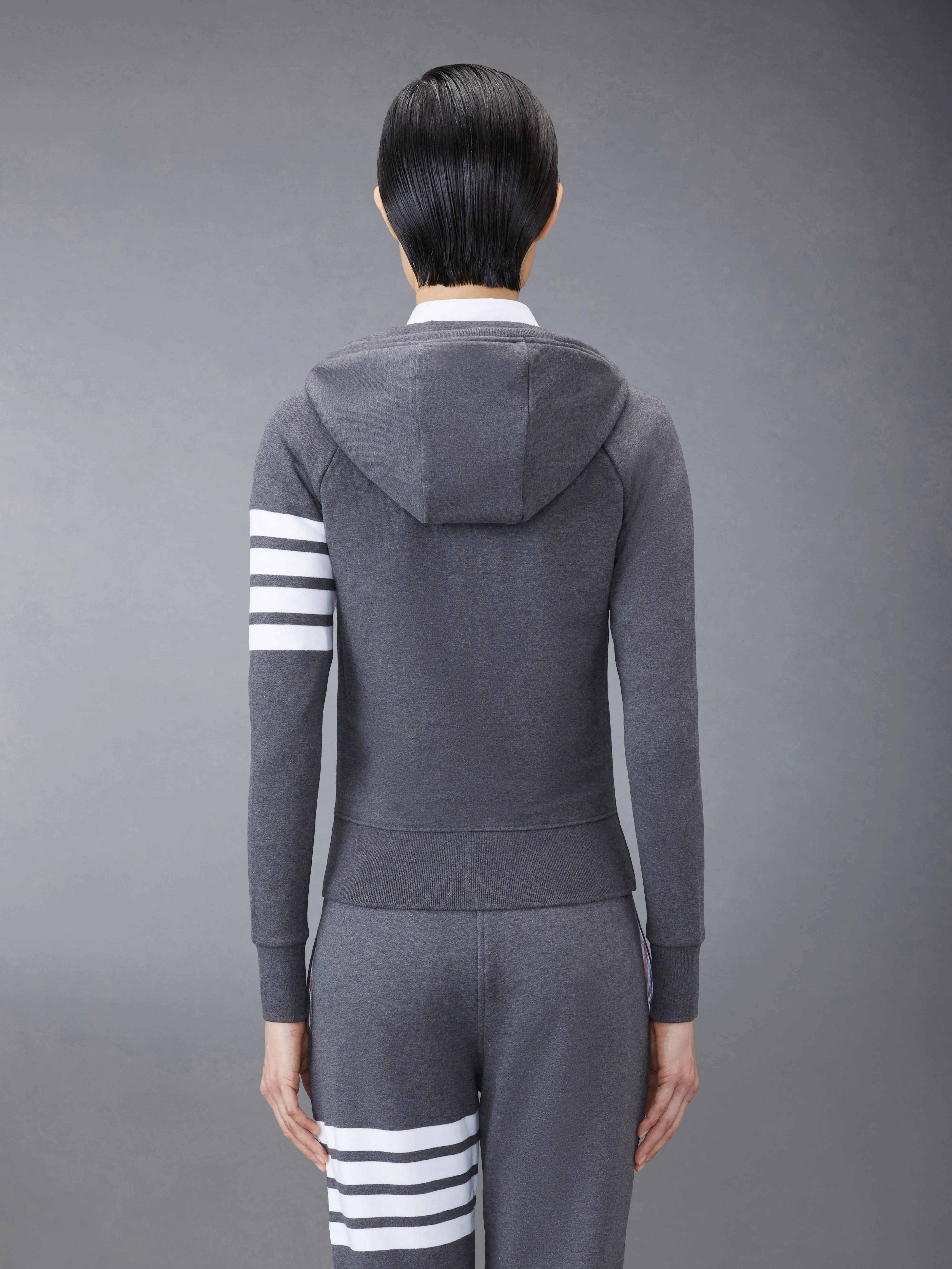 CLASSIC LOOPBACK 4-BAR FULL ZIP HOODIE sold by Thom Browne product image thumbnail 2