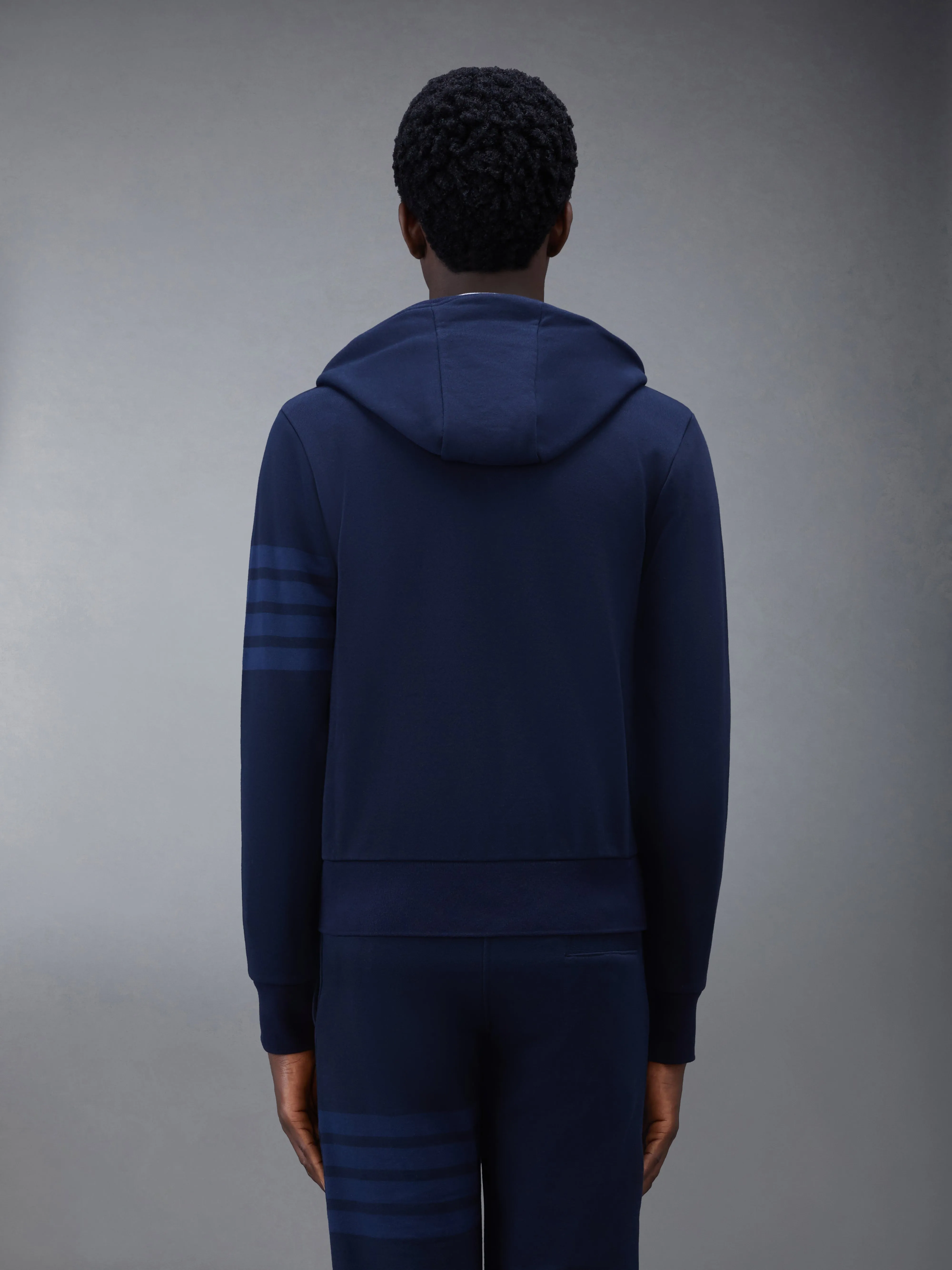CLASSIC LOOPBACK 4-BAR FULL ZIP HOODIE sold by Thom Browne product image thumbnail 2
