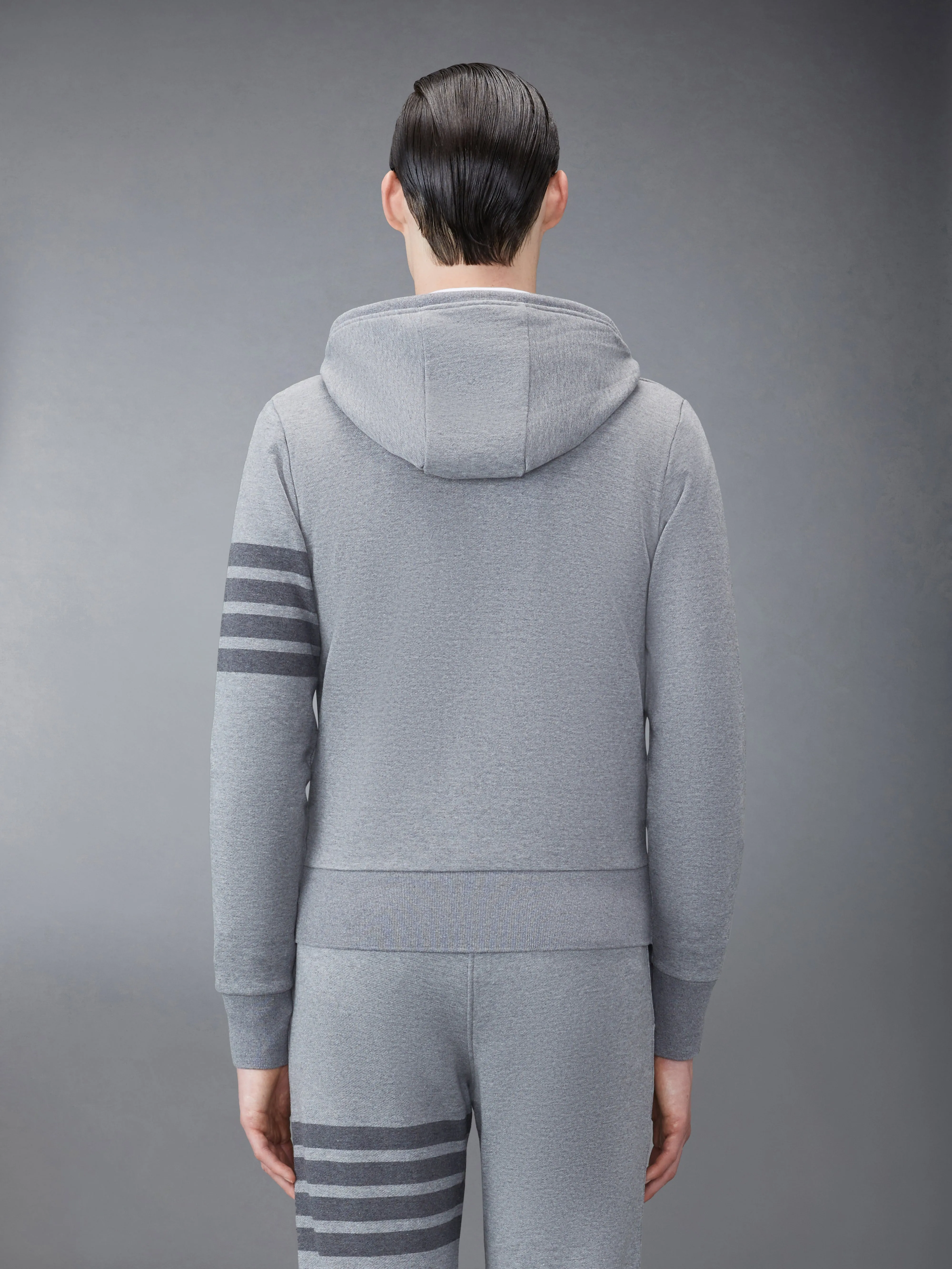 CLASSIC LOOPBACK 4-BAR FULL ZIP HOODIE sold by Thom Browne product image thumbnail 2