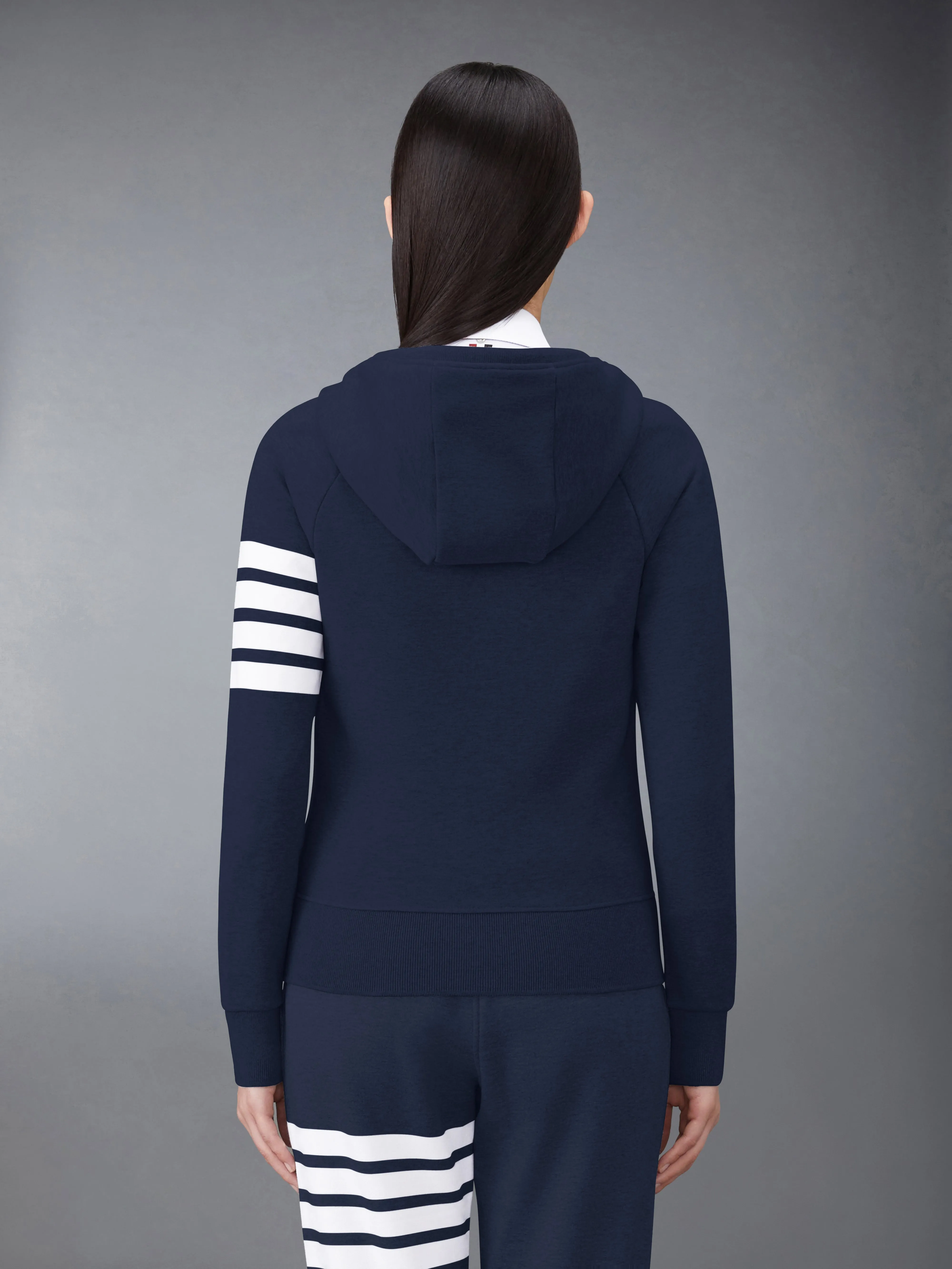 CLASSIC LOOPBACK 4-BAR FULL ZIP HOODIE sold by Thom Browne product image thumbnail 3