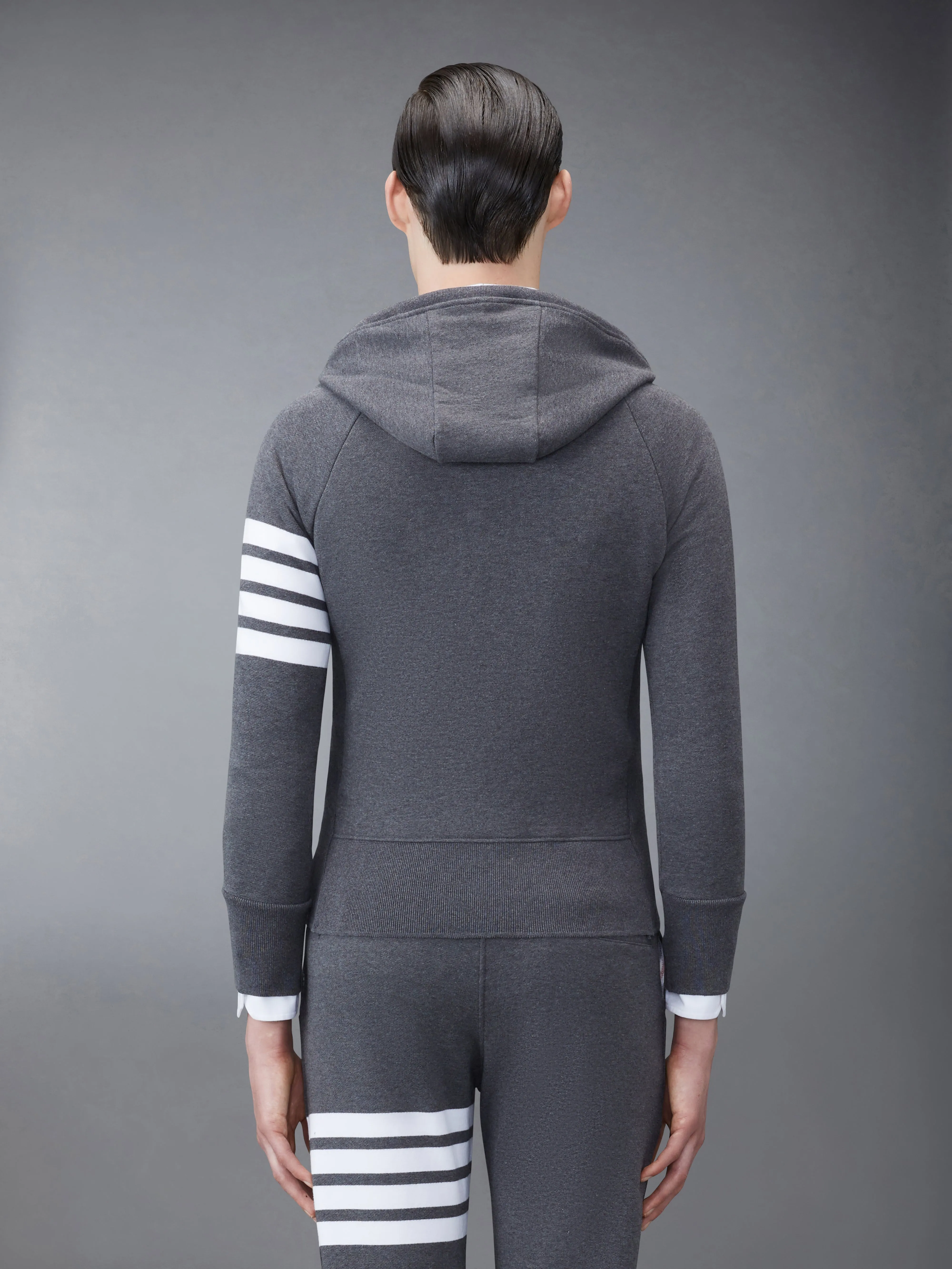 CLASSIC LOOPBACK 4-BAR FULL ZIP HOODIE sold by Thom Browne product image thumbnail 2