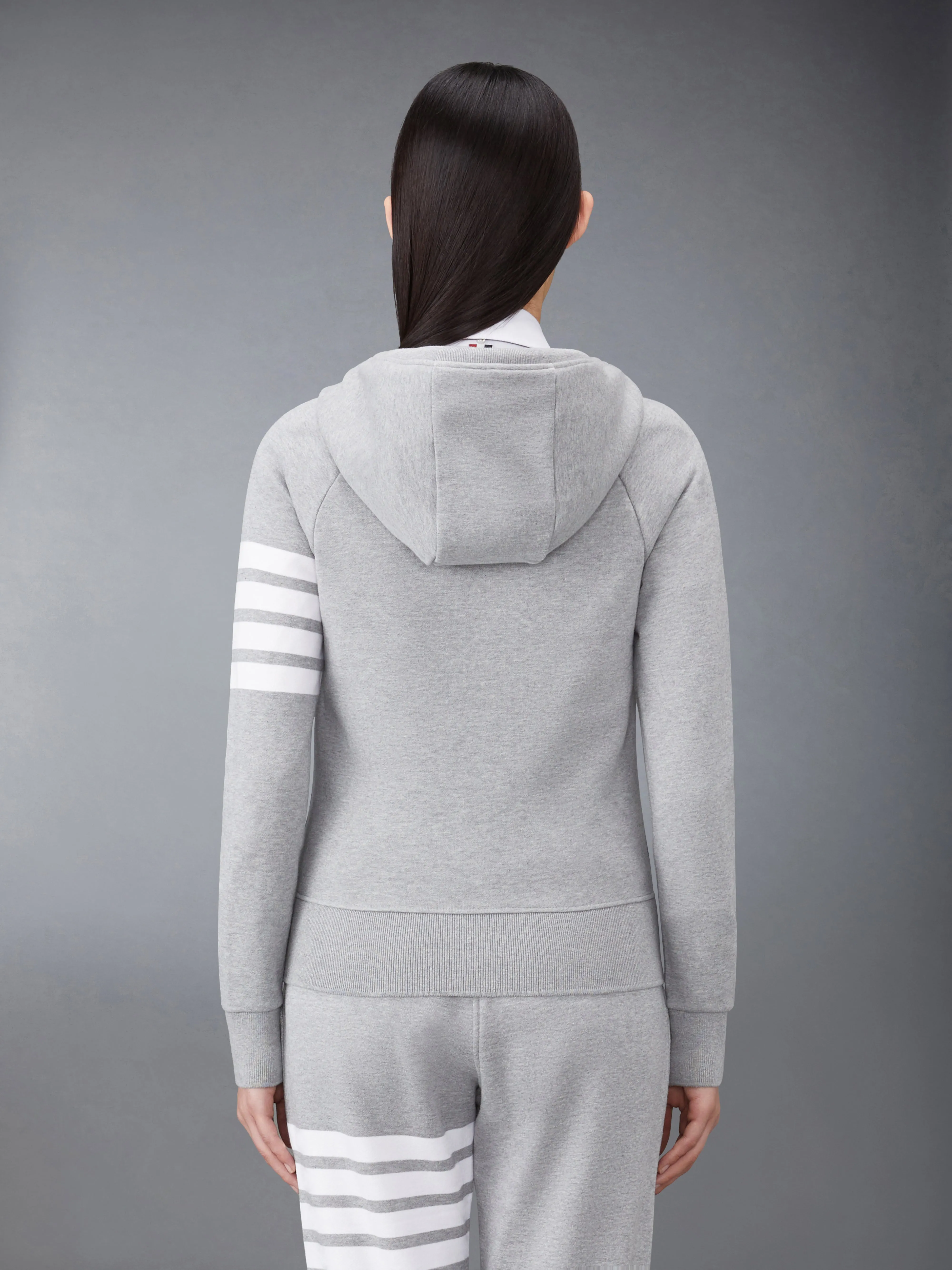 CLASSIC LOOPBACK 4-BAR FULL ZIP HOODIE sold by Thom Browne product image thumbnail 3
