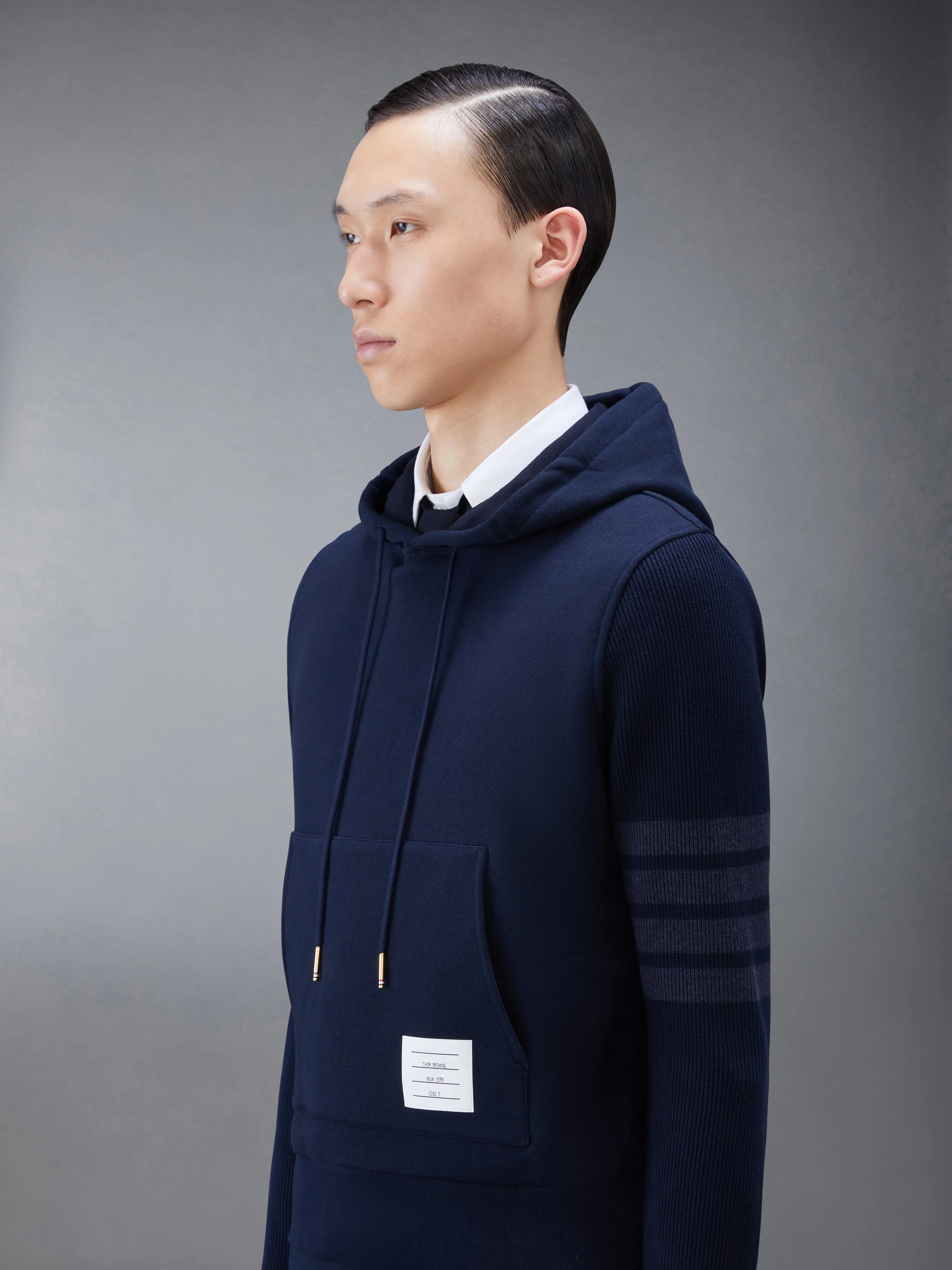 CLASSIC LOOPBACK 4-BAR HOODIE sold by Thom Browne product image thumbnail 5