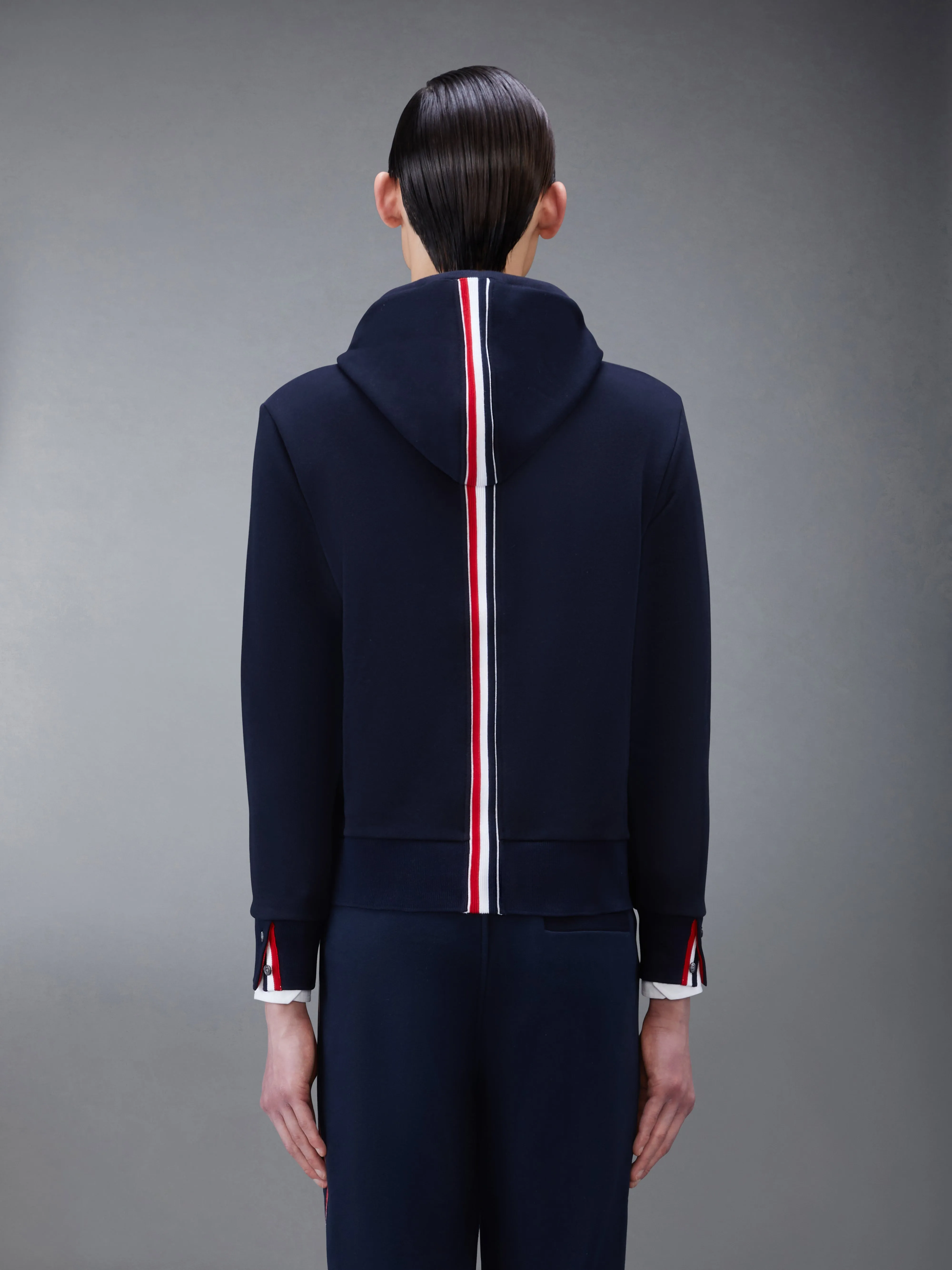 CLASSIC LOOPBACK STRIPE HOODIE sold by Thom Browne product image thumbnail 2