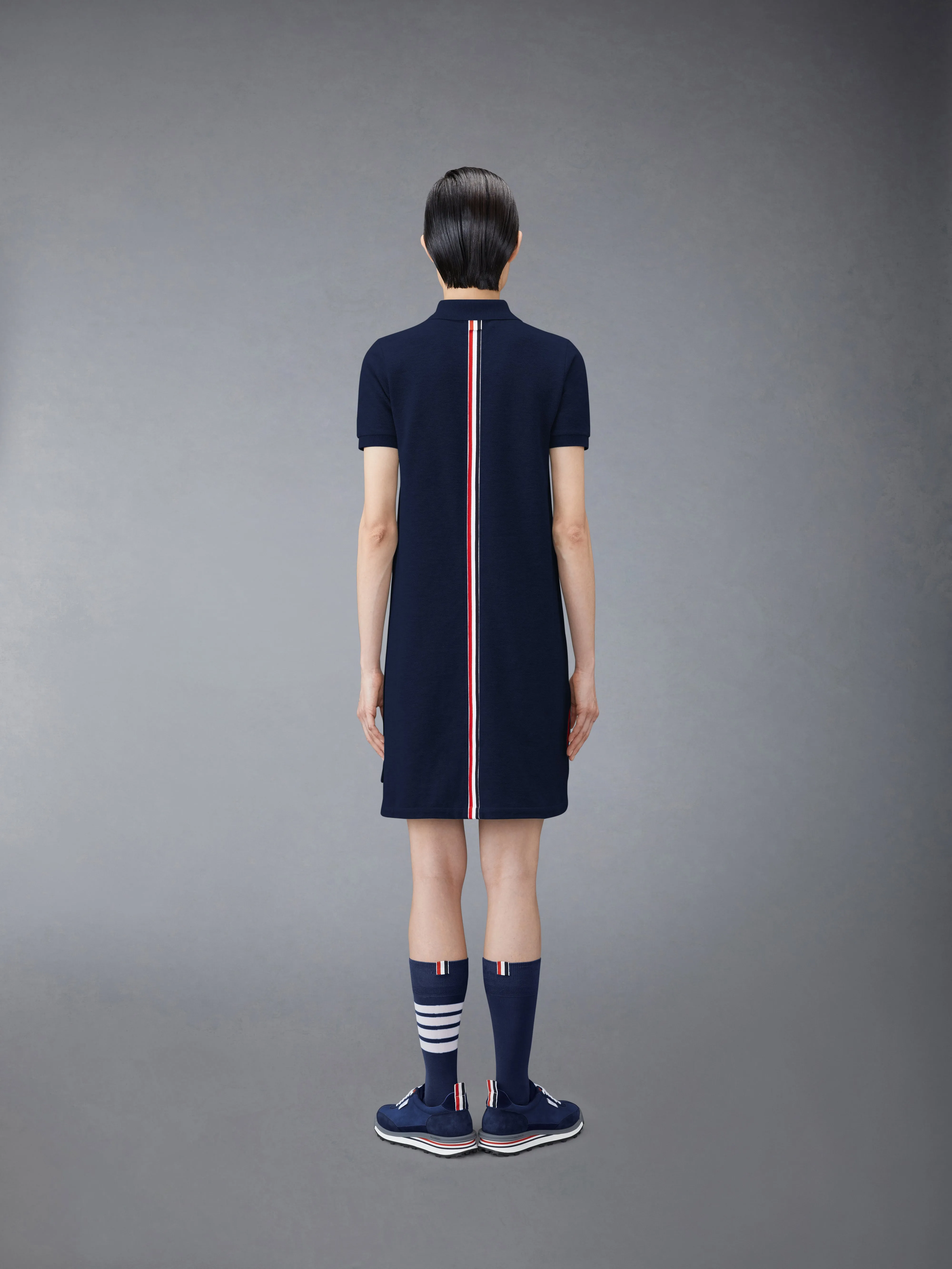 CLASSIC PIQUE STRIPE POLO DRESS sold by Thom Browne product image thumbnail 3