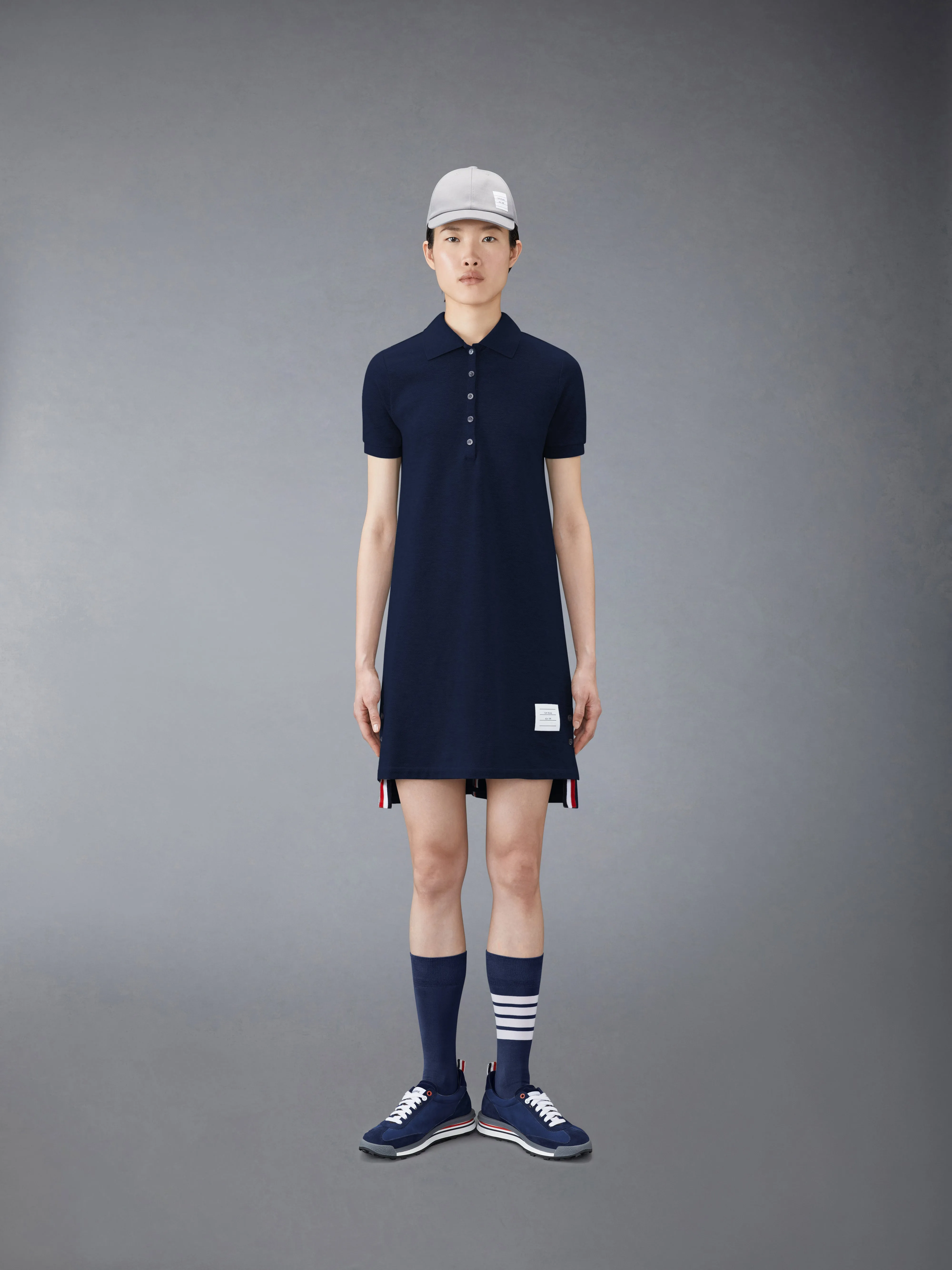 CLASSIC PIQUE STRIPE POLO DRESS sold by Thom Browne product image thumbnail 4