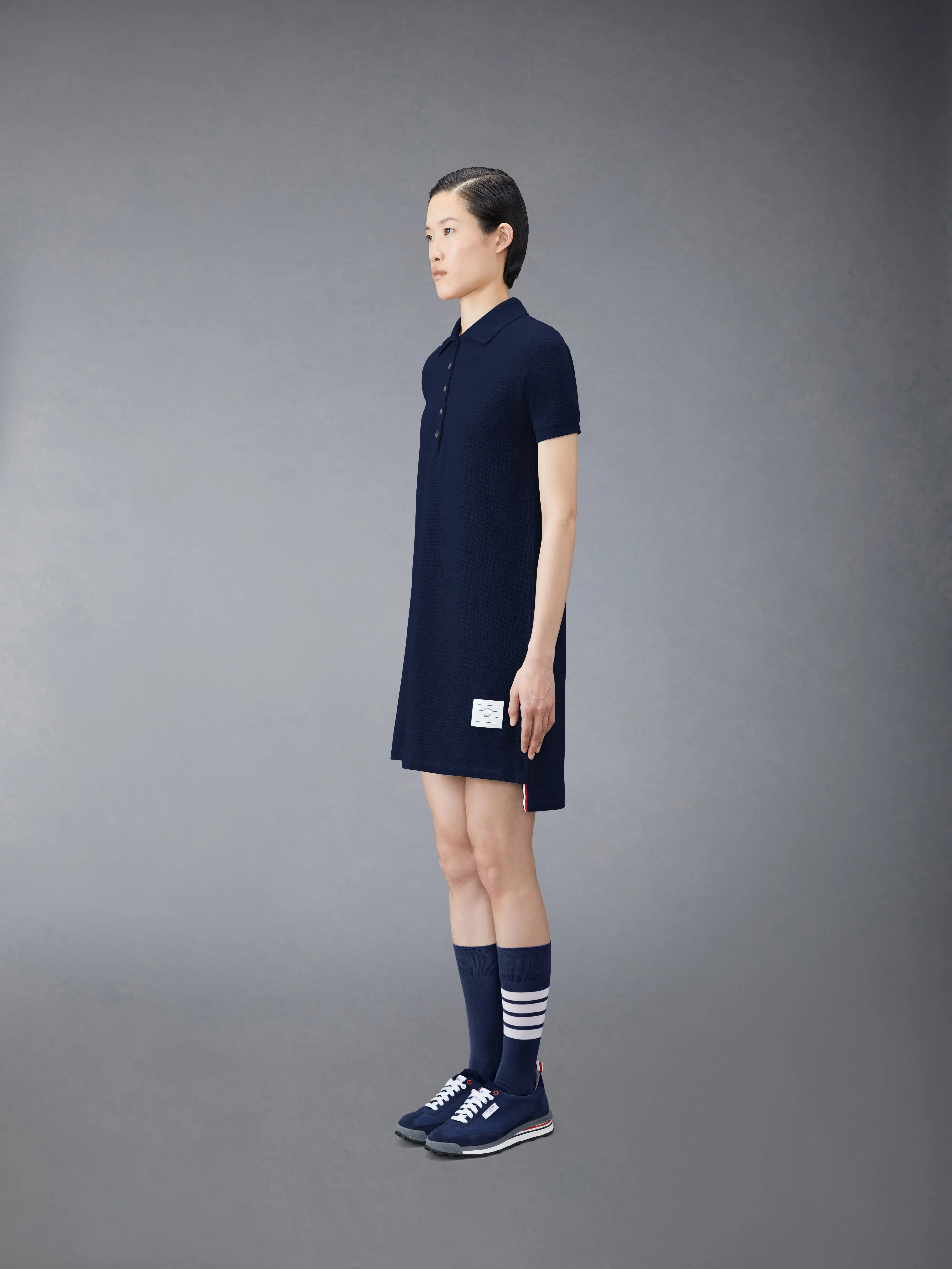 CLASSIC PIQUE STRIPE POLO DRESS sold by Thom Browne product image thumbnail 2