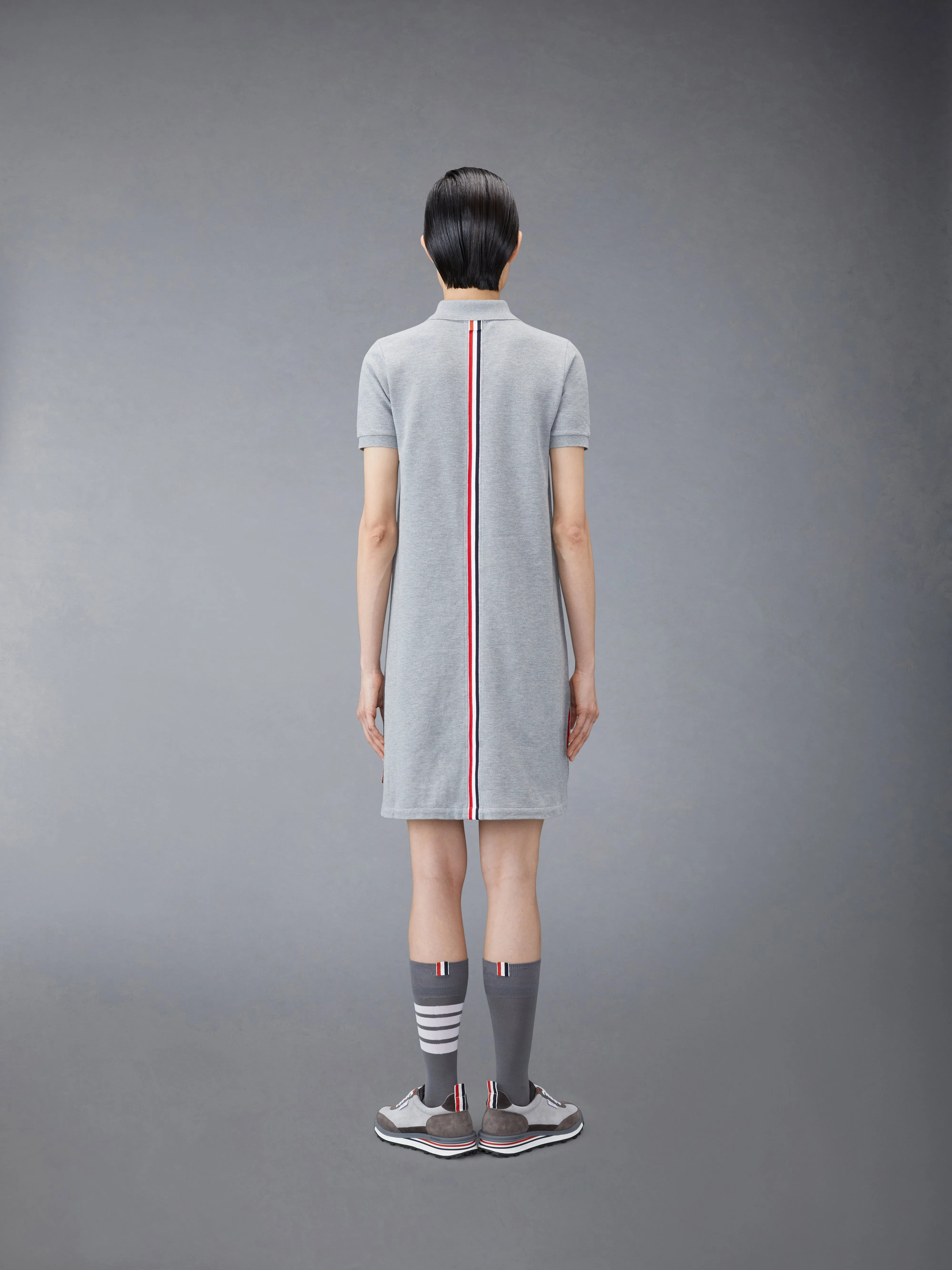 CLASSIC PIQUE STRIPE POLO DRESS sold by Thom Browne product image thumbnail 3