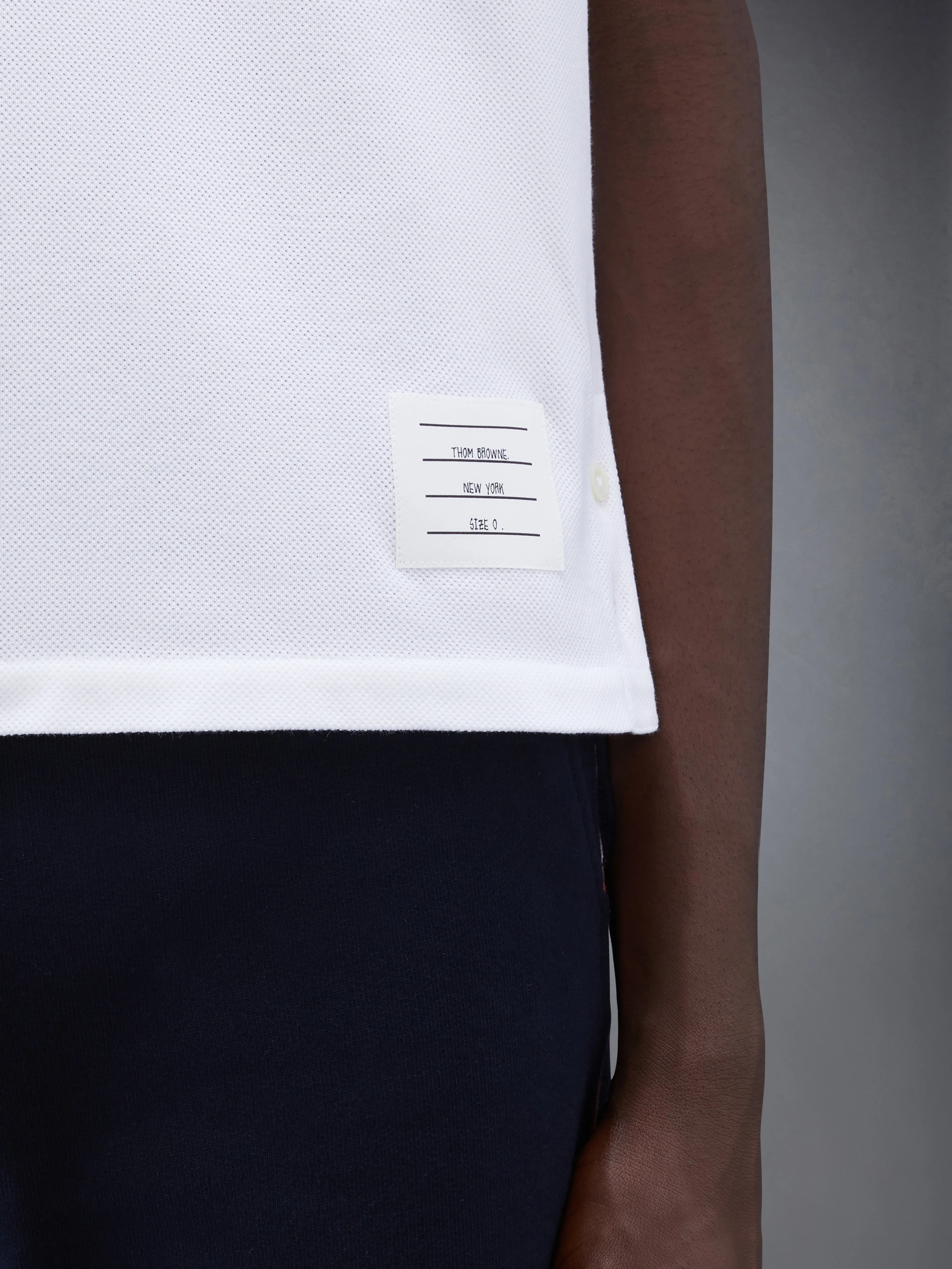 CLASSIC PIQUE STRIPE RELAXED POLO sold by Thom Browne product image thumbnail 5