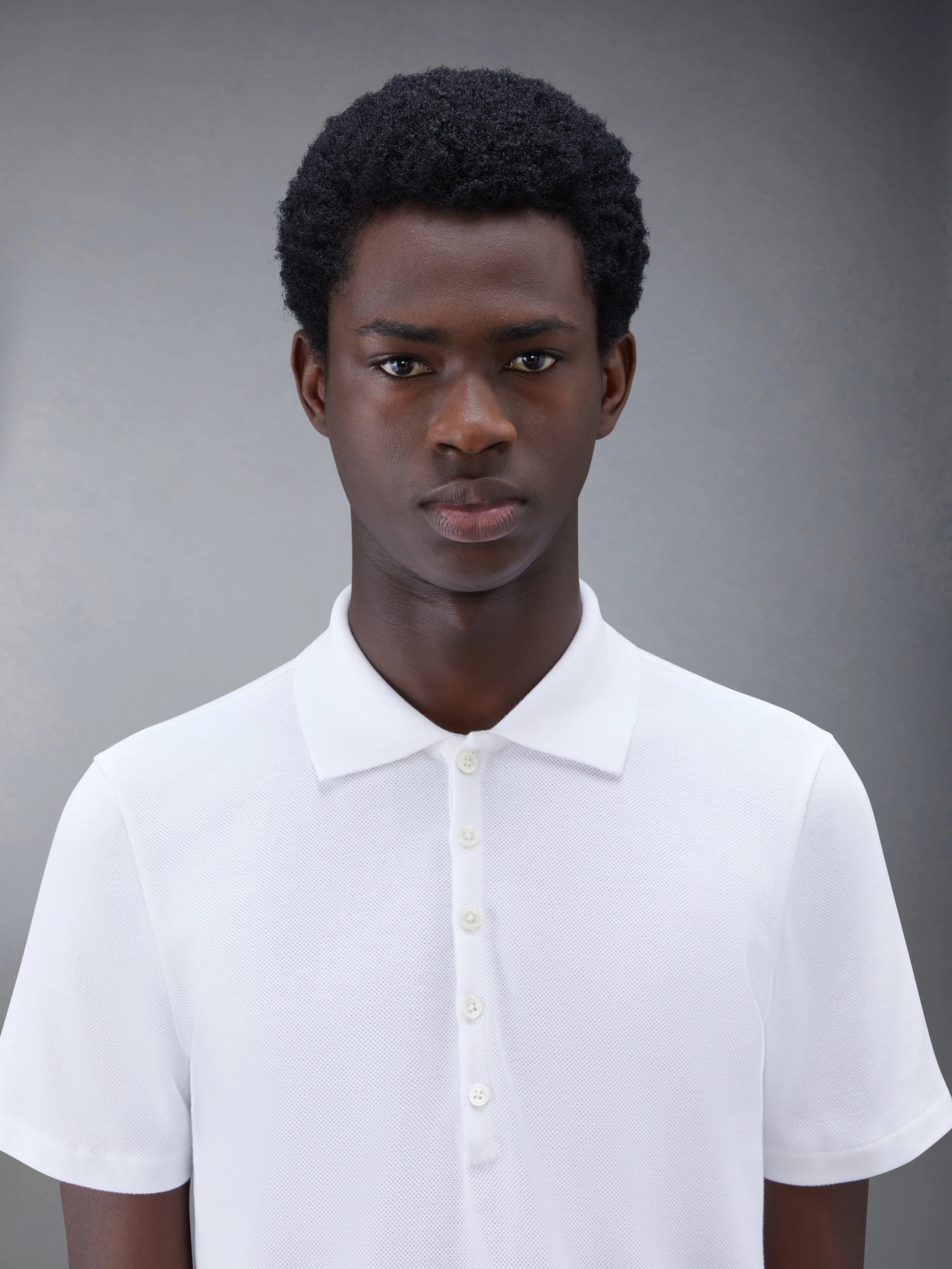 CLASSIC PIQUE STRIPE RELAXED POLO sold by Thom Browne product image thumbnail 4