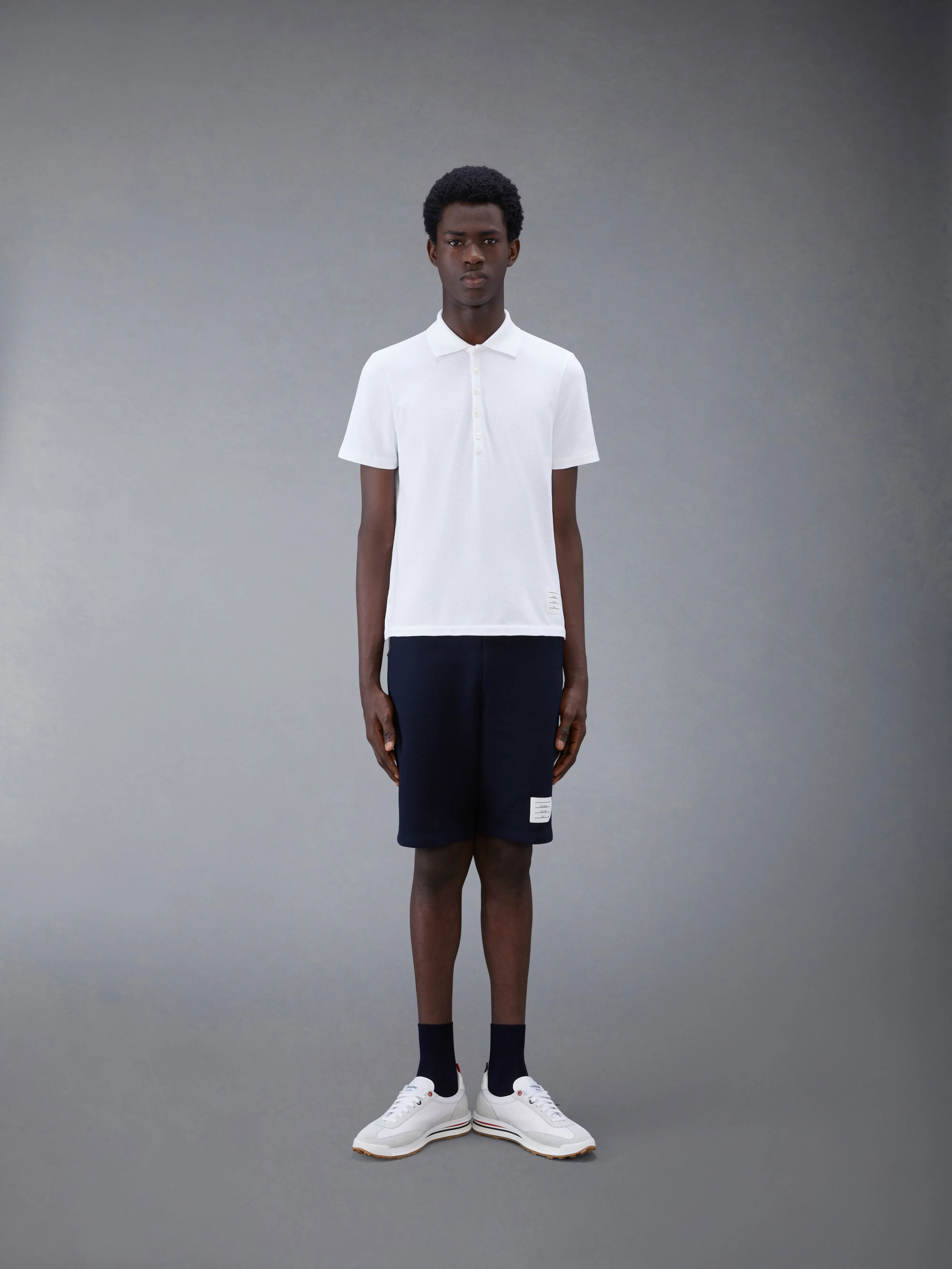 CLASSIC PIQUE STRIPE RELAXED POLO sold by Thom Browne product image thumbnail 3