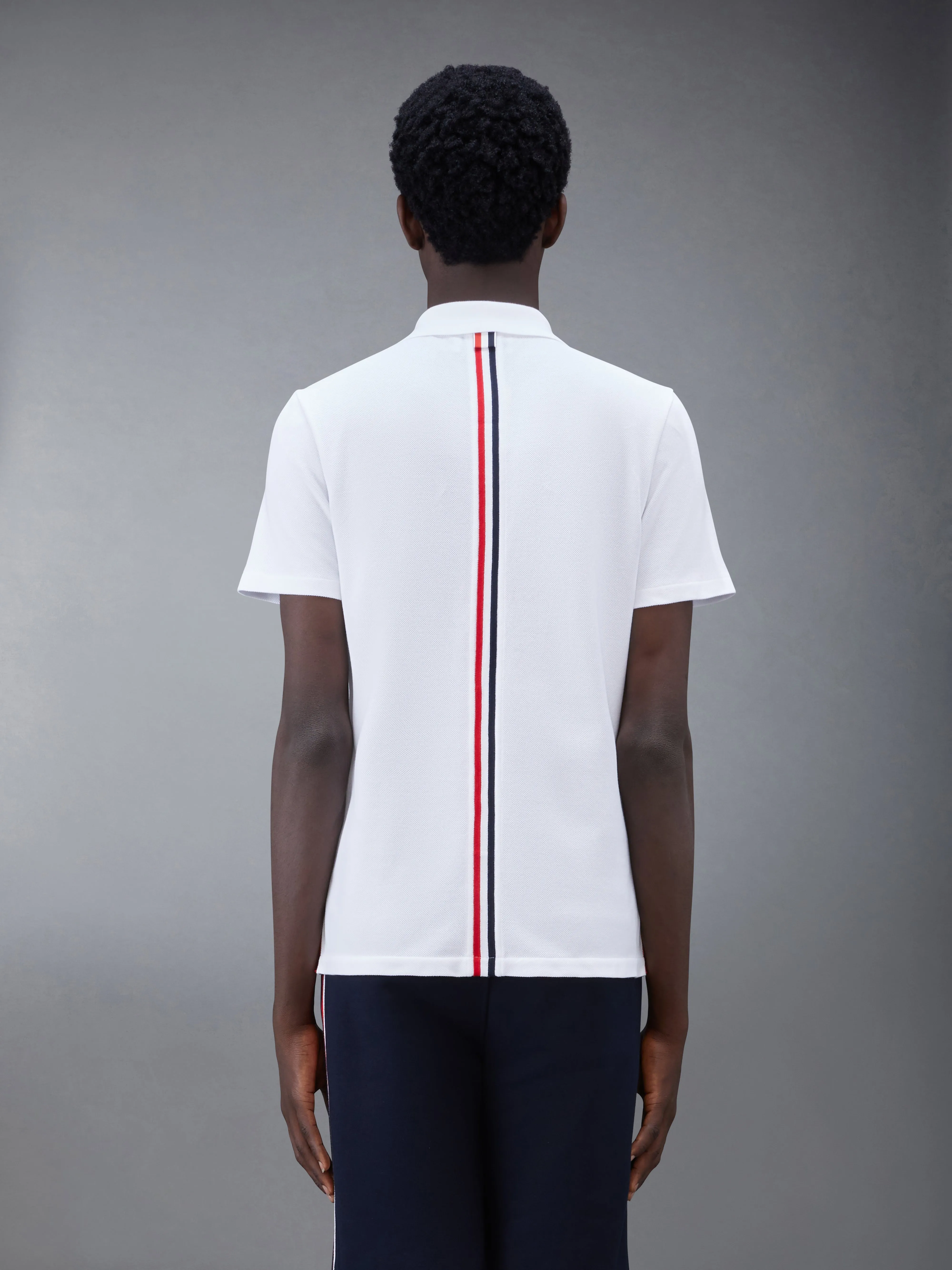 CLASSIC PIQUE STRIPE RELAXED POLO sold by Thom Browne product image thumbnail 2
