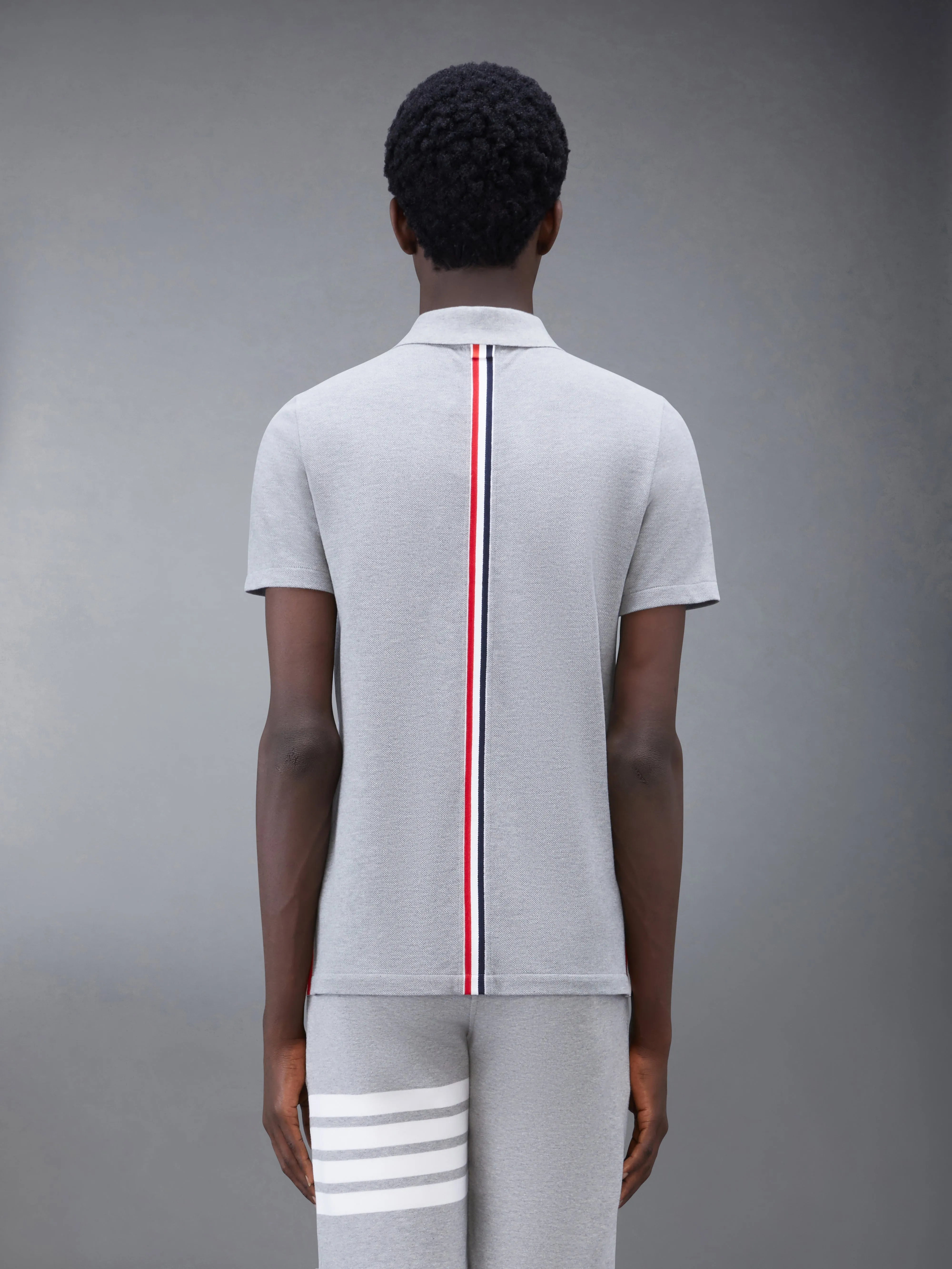 CLASSIC PIQUE STRIPE RELAXED POLO sold by Thom Browne product image thumbnail 2