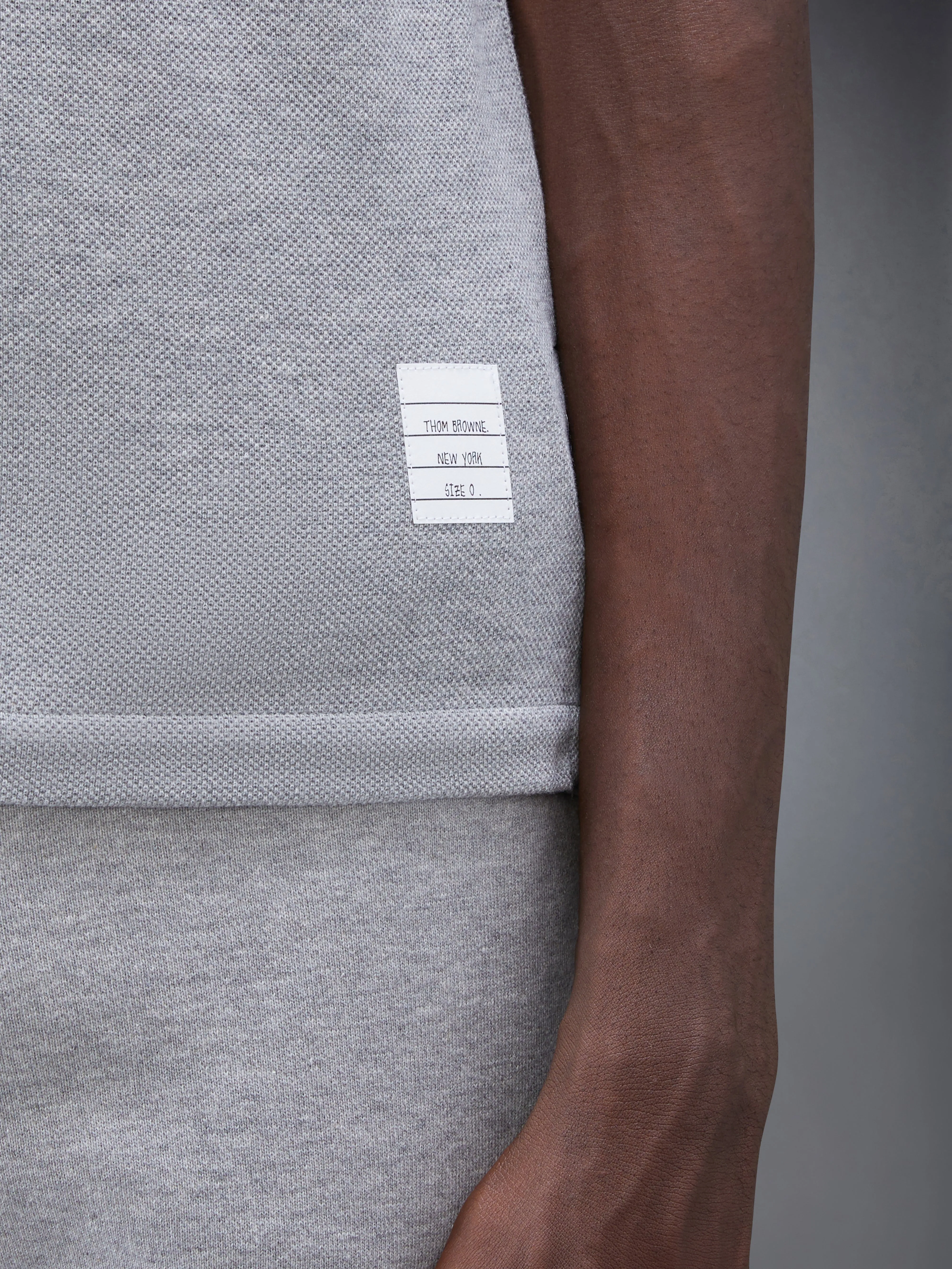 CLASSIC PIQUE STRIPE RELAXED POLO sold by Thom Browne product image thumbnail 5