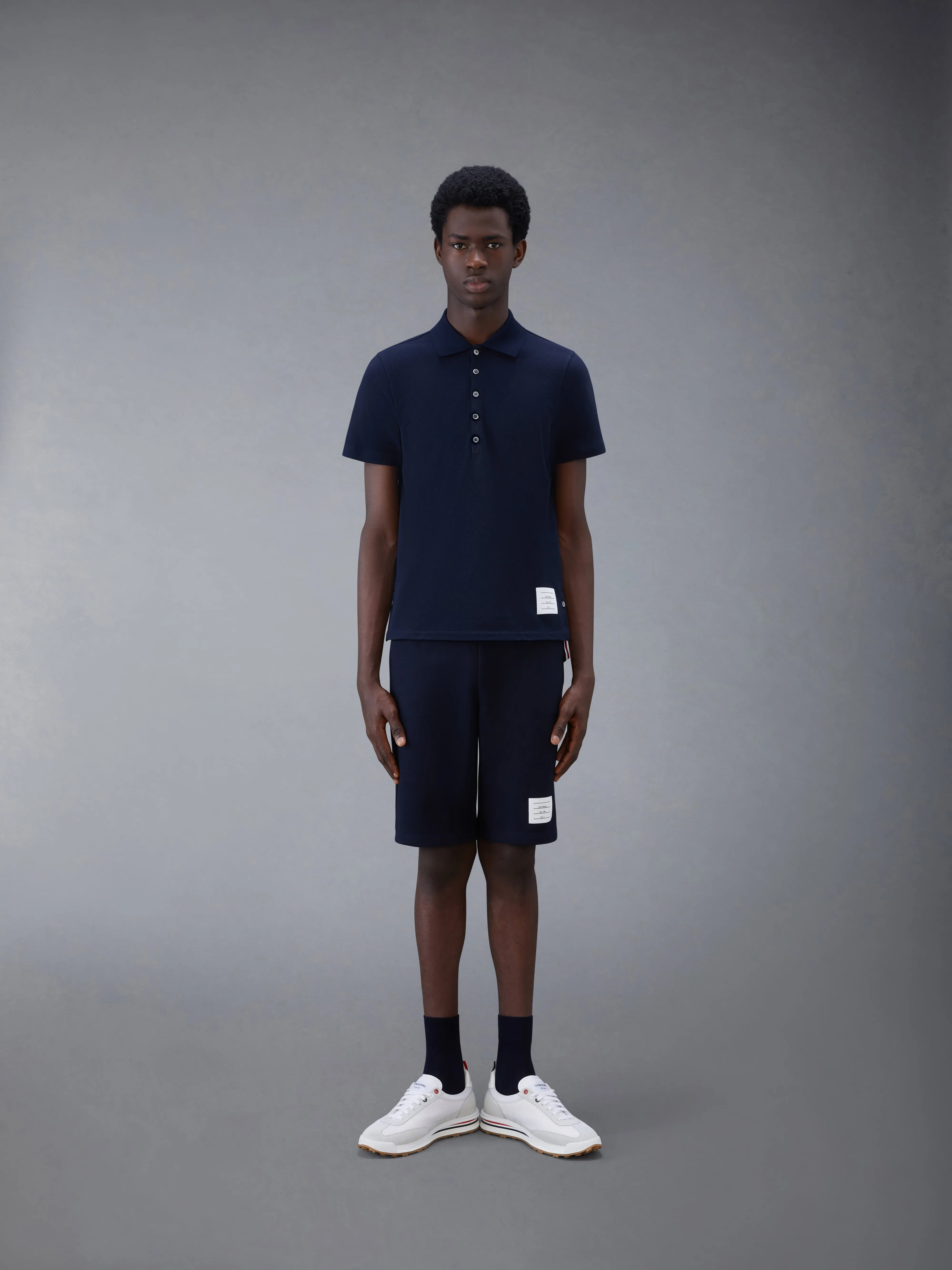 CLASSIC PIQUE STRIPE RELAXED POLO sold by Thom Browne product image thumbnail 3
