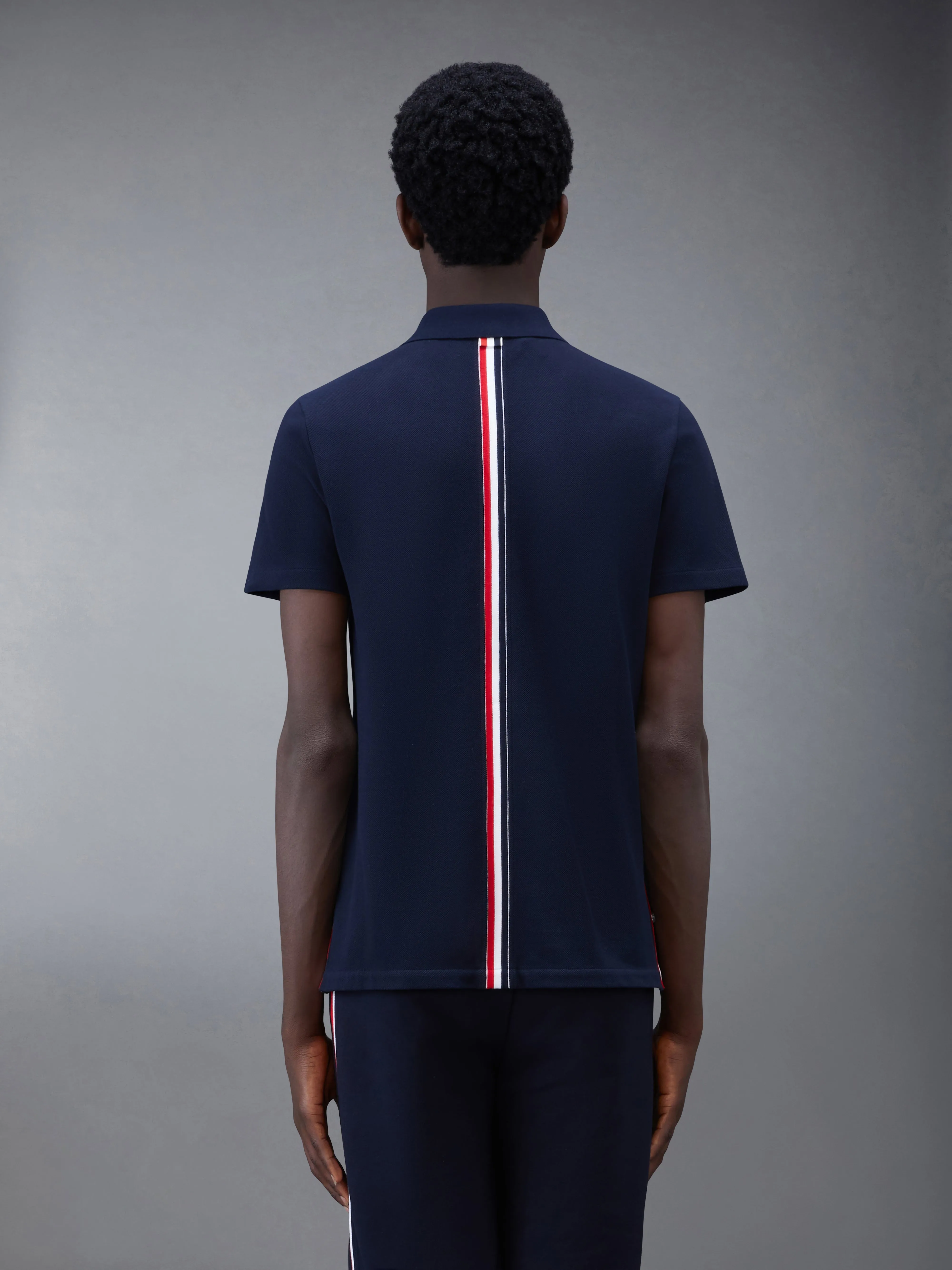 CLASSIC PIQUE STRIPE RELAXED POLO sold by Thom Browne product image thumbnail 2